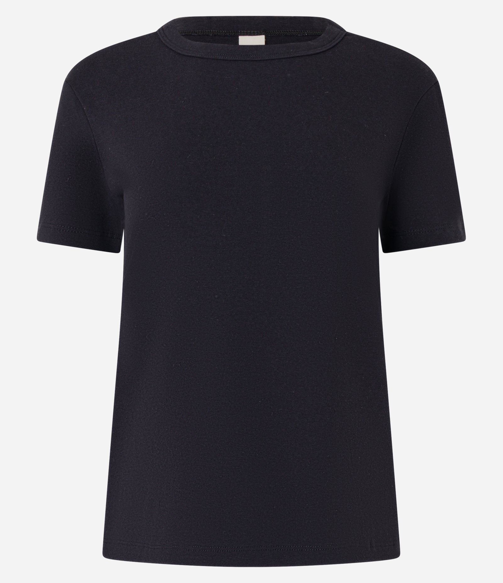 Blusa em Algodão com Gola Redonda e Manga Curta Preto 5