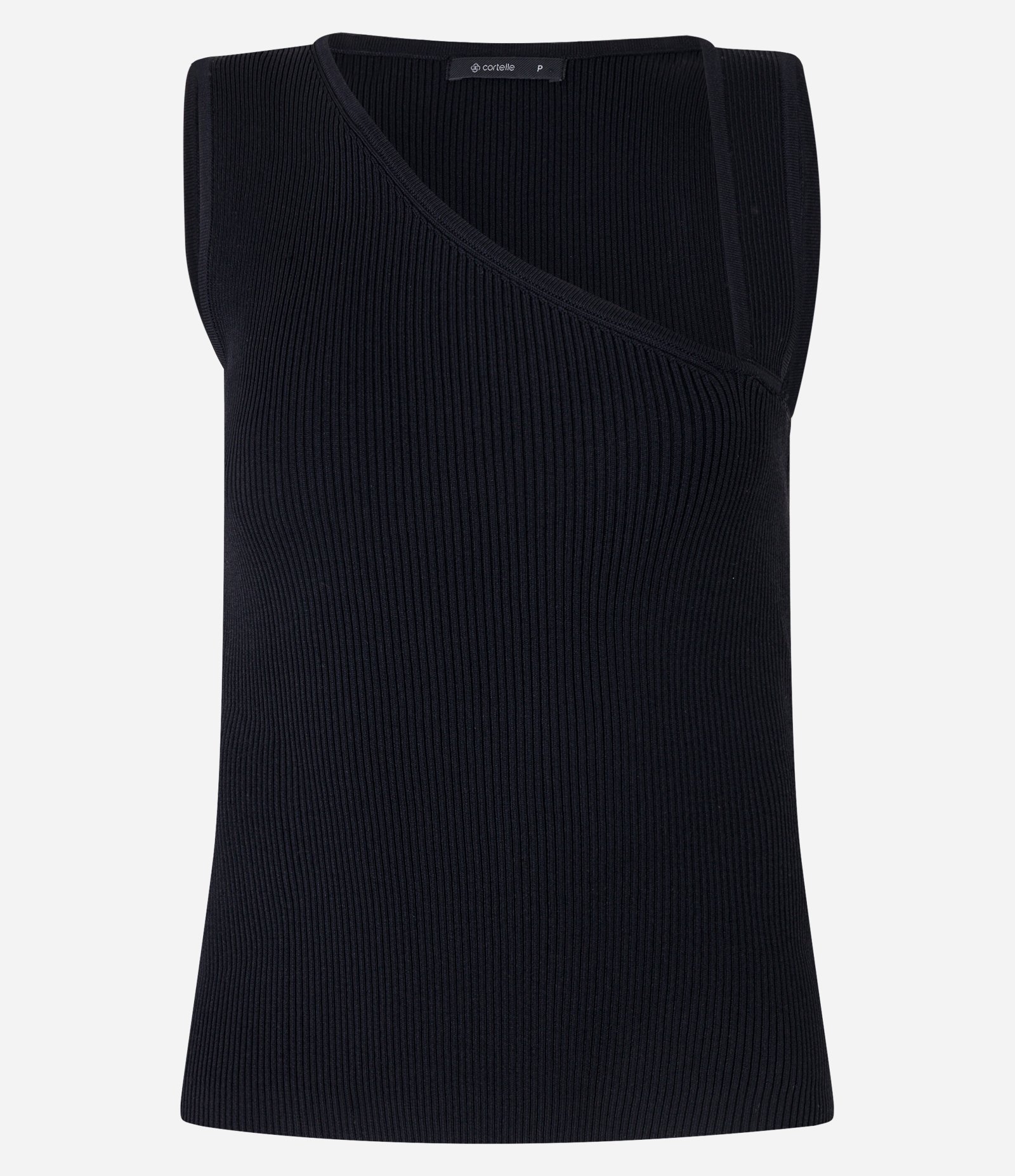 Blusa Canelada em Tricô com Decote Assimétrico Preto 5