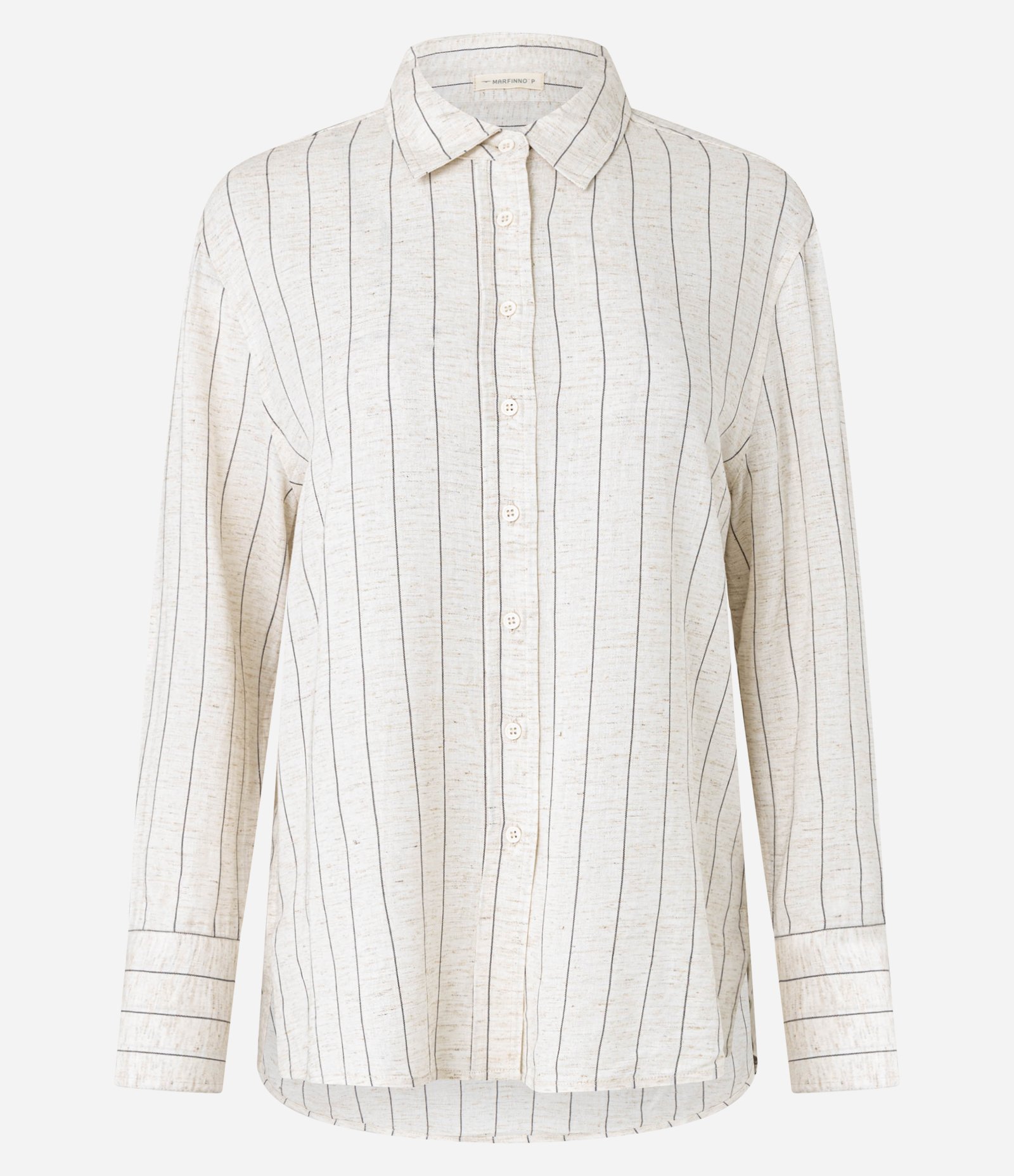 Camisa com Estampa Listras a Fio Tinto Bege 5