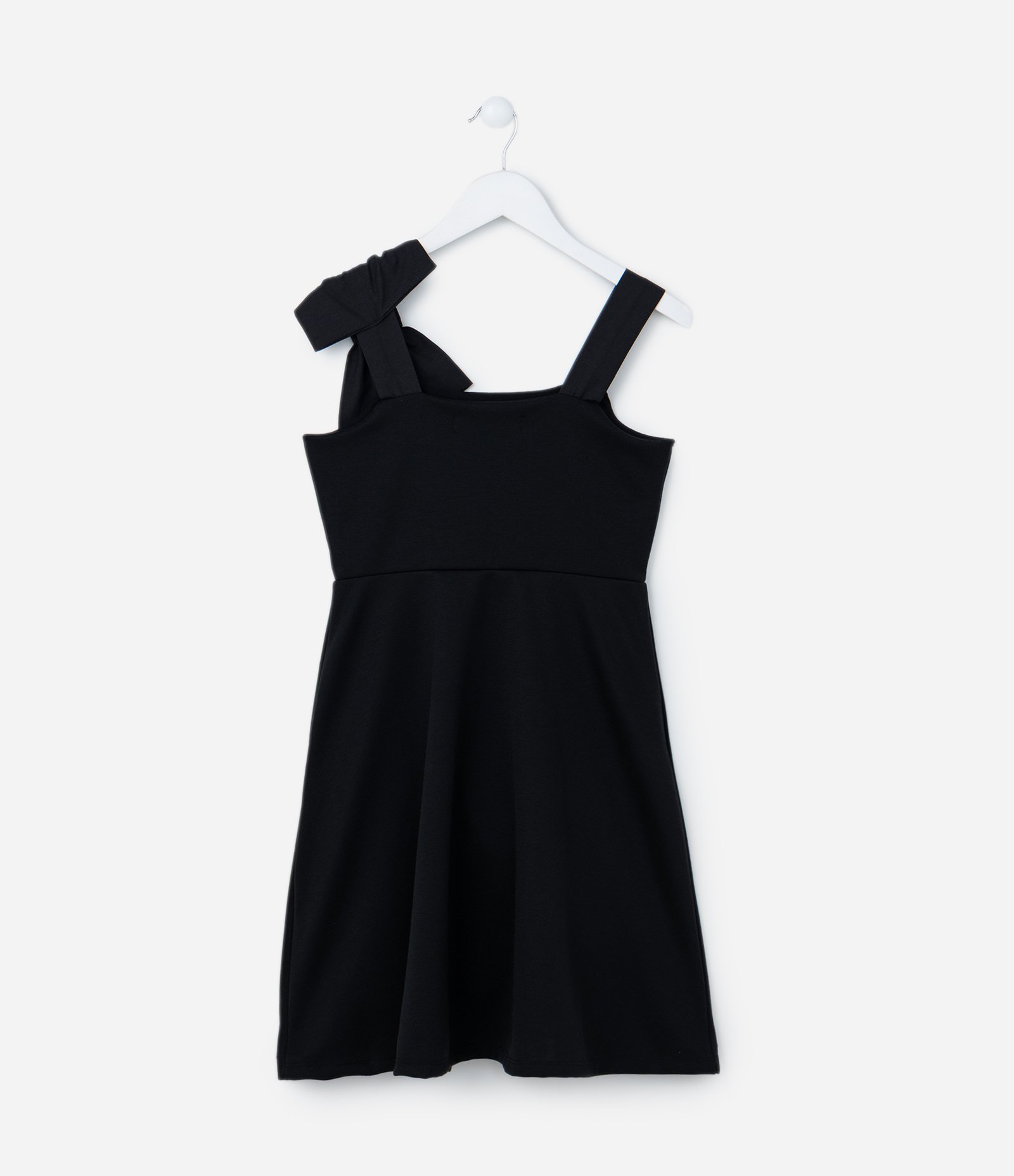 Vestido Infantil com Laço no Ombro - Tam 5 a 14 Anos Preto 2