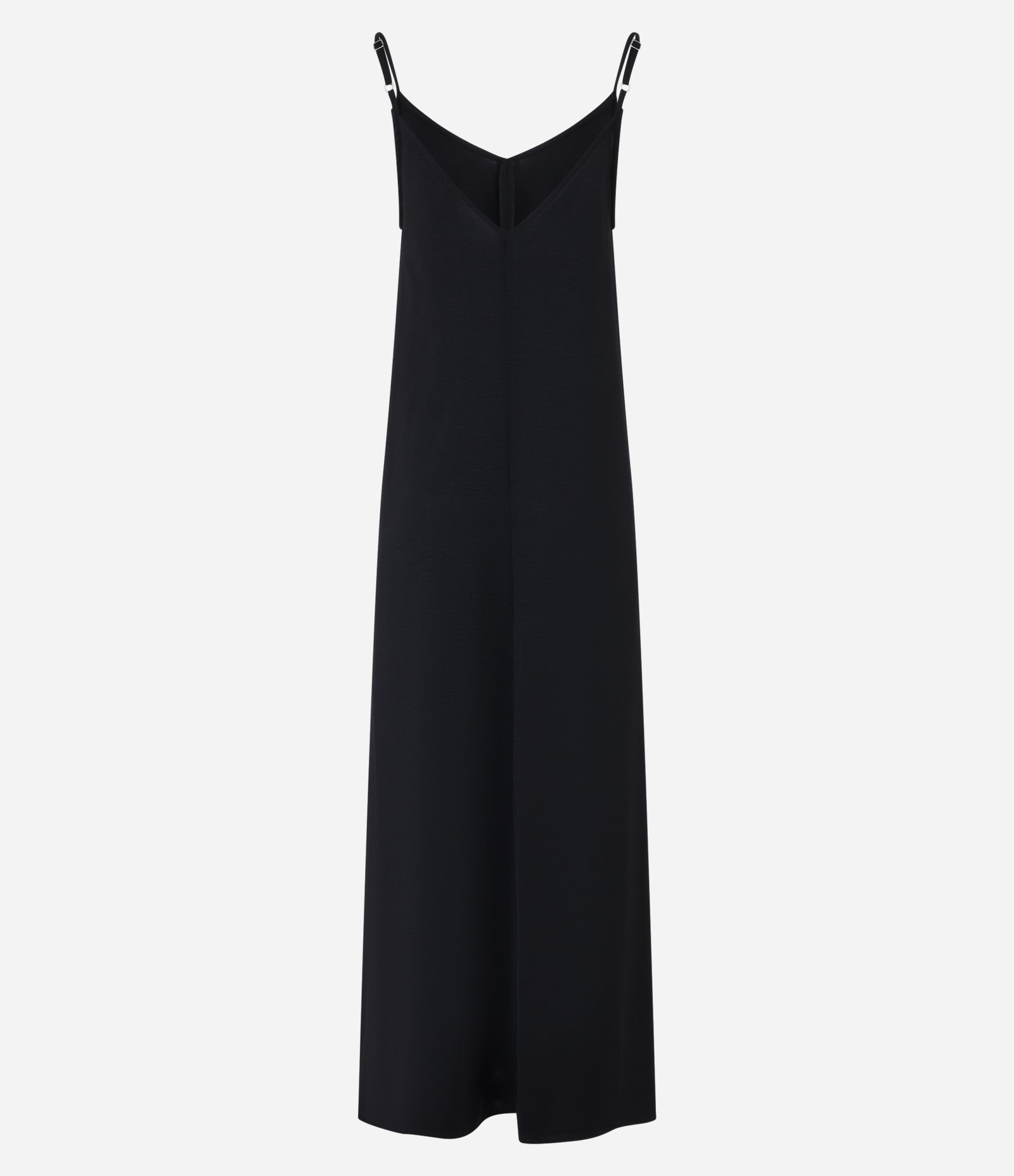 Vestido Long Midi em Crepe com Alcinhas Preto 7