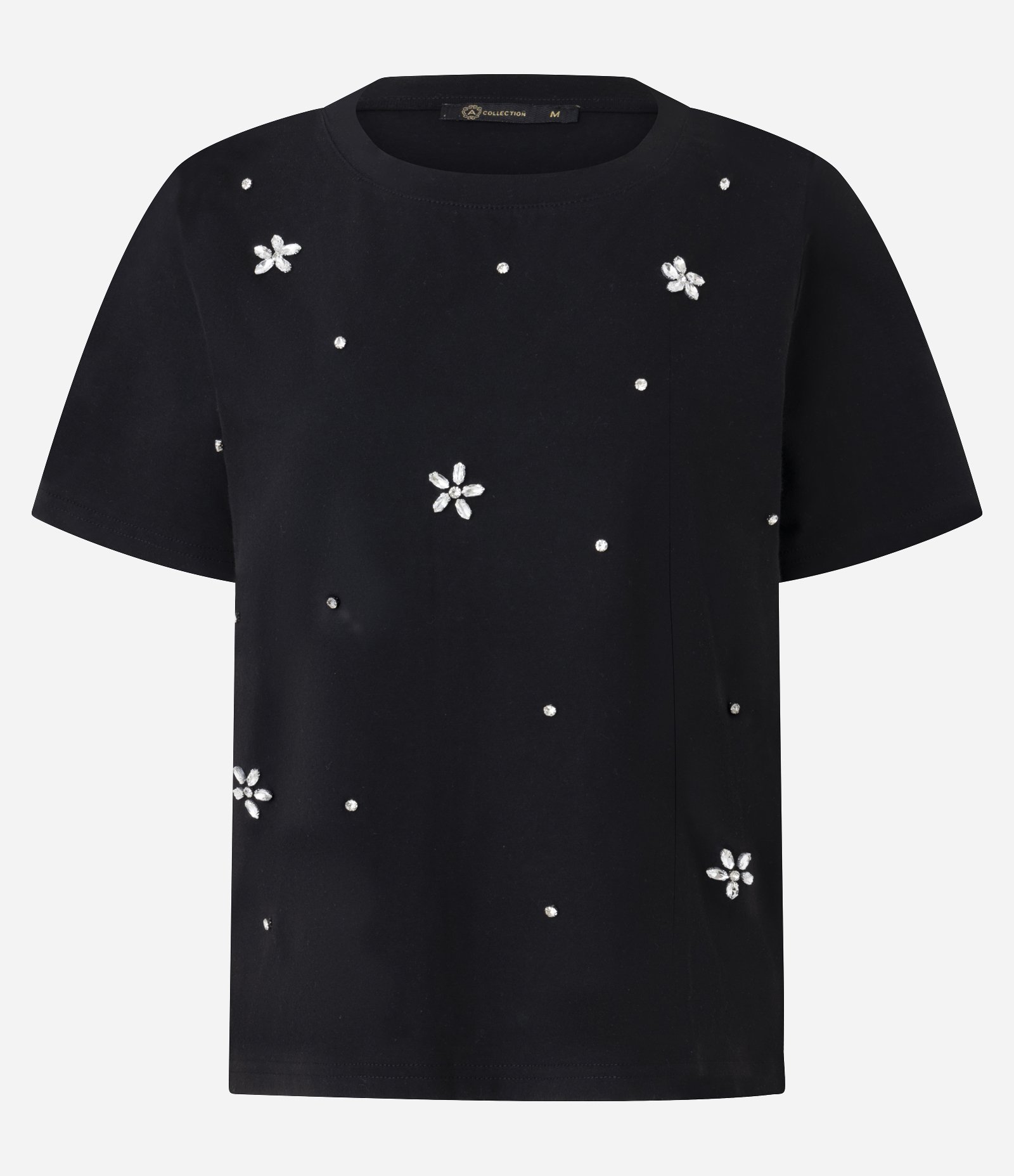 Blusa em Algodão com Flores de Strass Preto 5