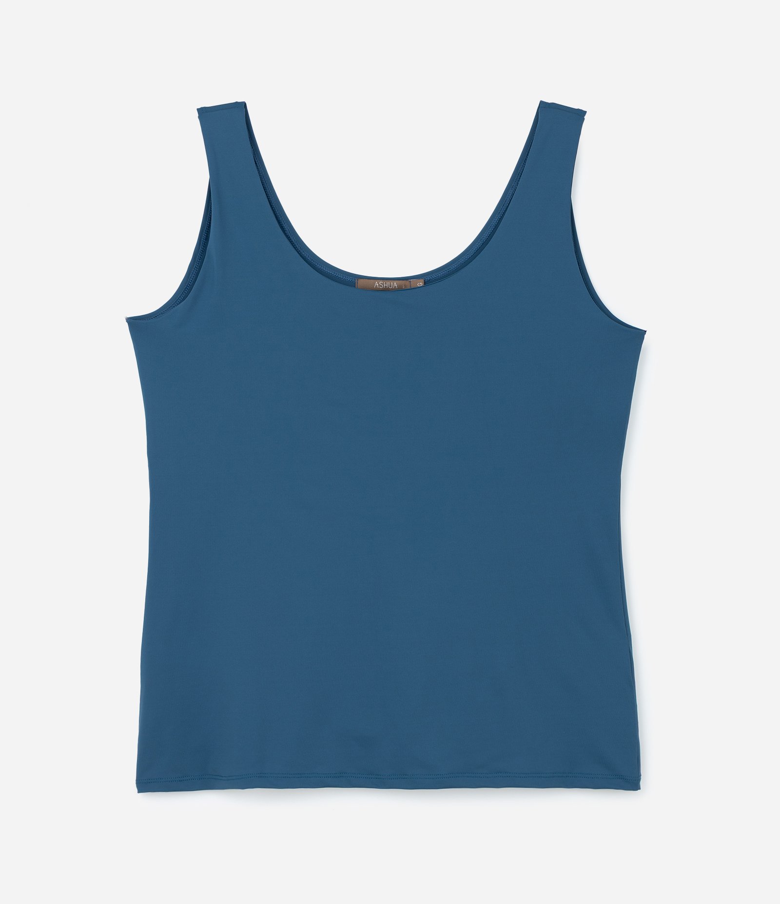 Blusa Regata em Poliamida com Alças Largas Curve & Plus Size Azul Esverdeado 4