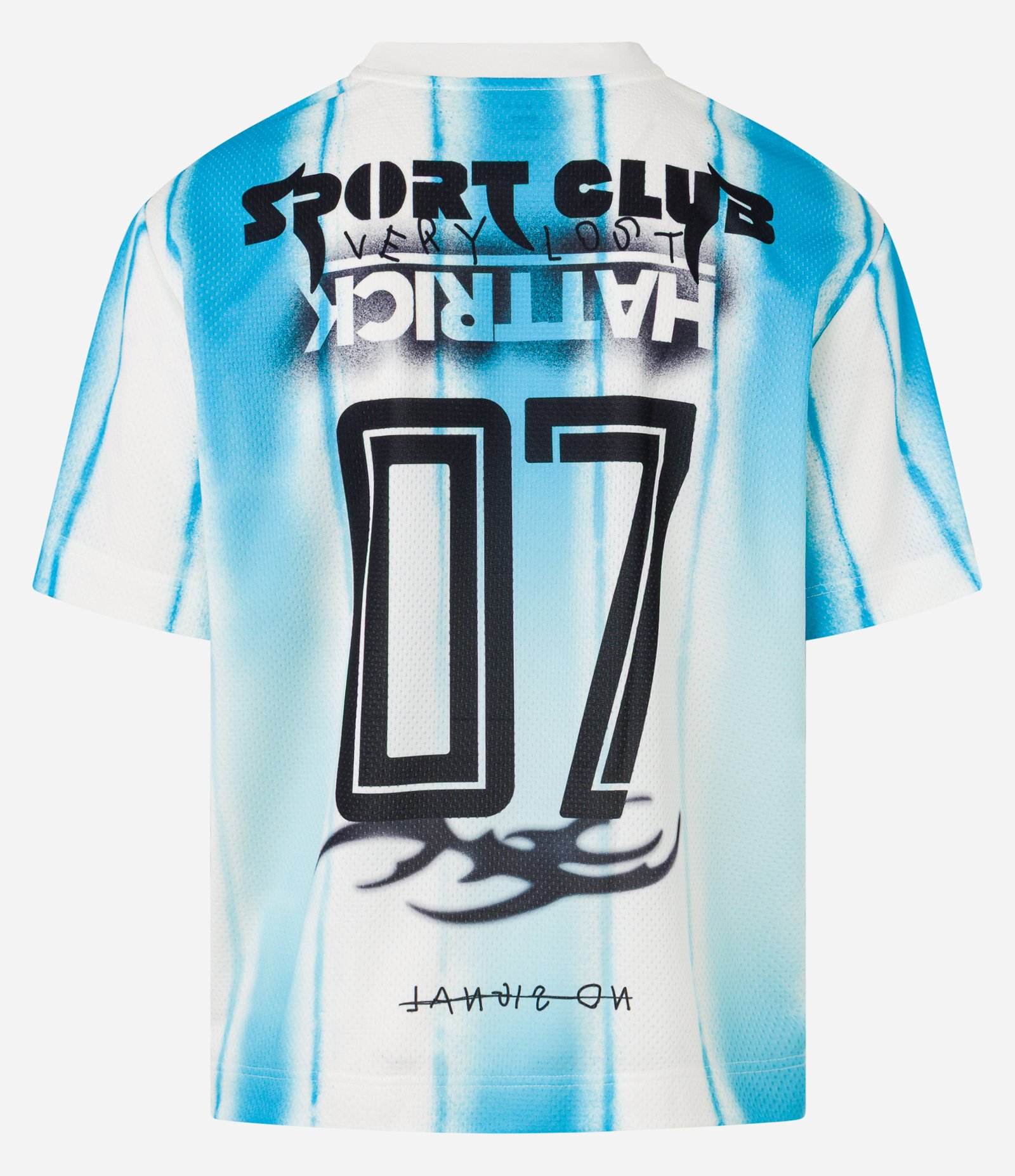 Camiseta Boxy Sportcore com Estampa de Listras e Lettering Off White 9