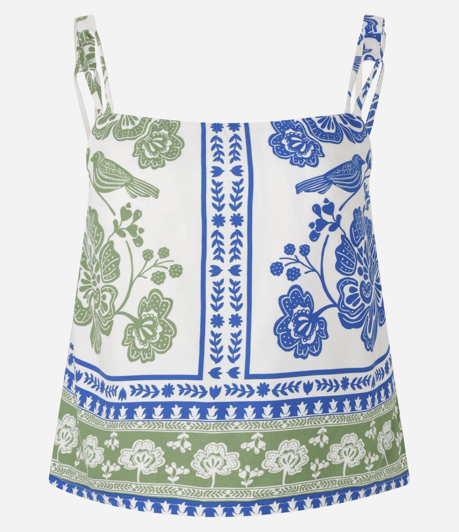 Blusa Curta com Amarração nas Costas Azul/Verde 5