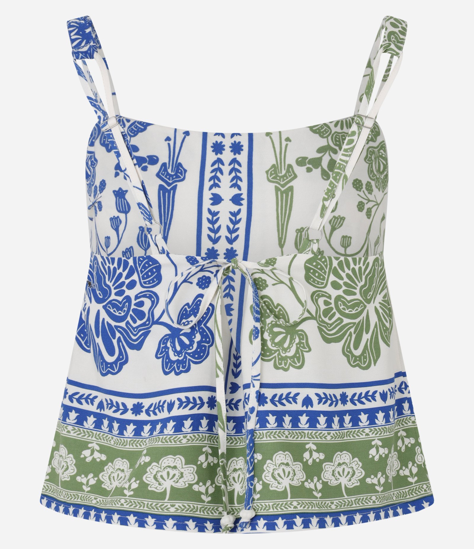 Blusa Curta com Amarração nas Costas Azul/Verde 6