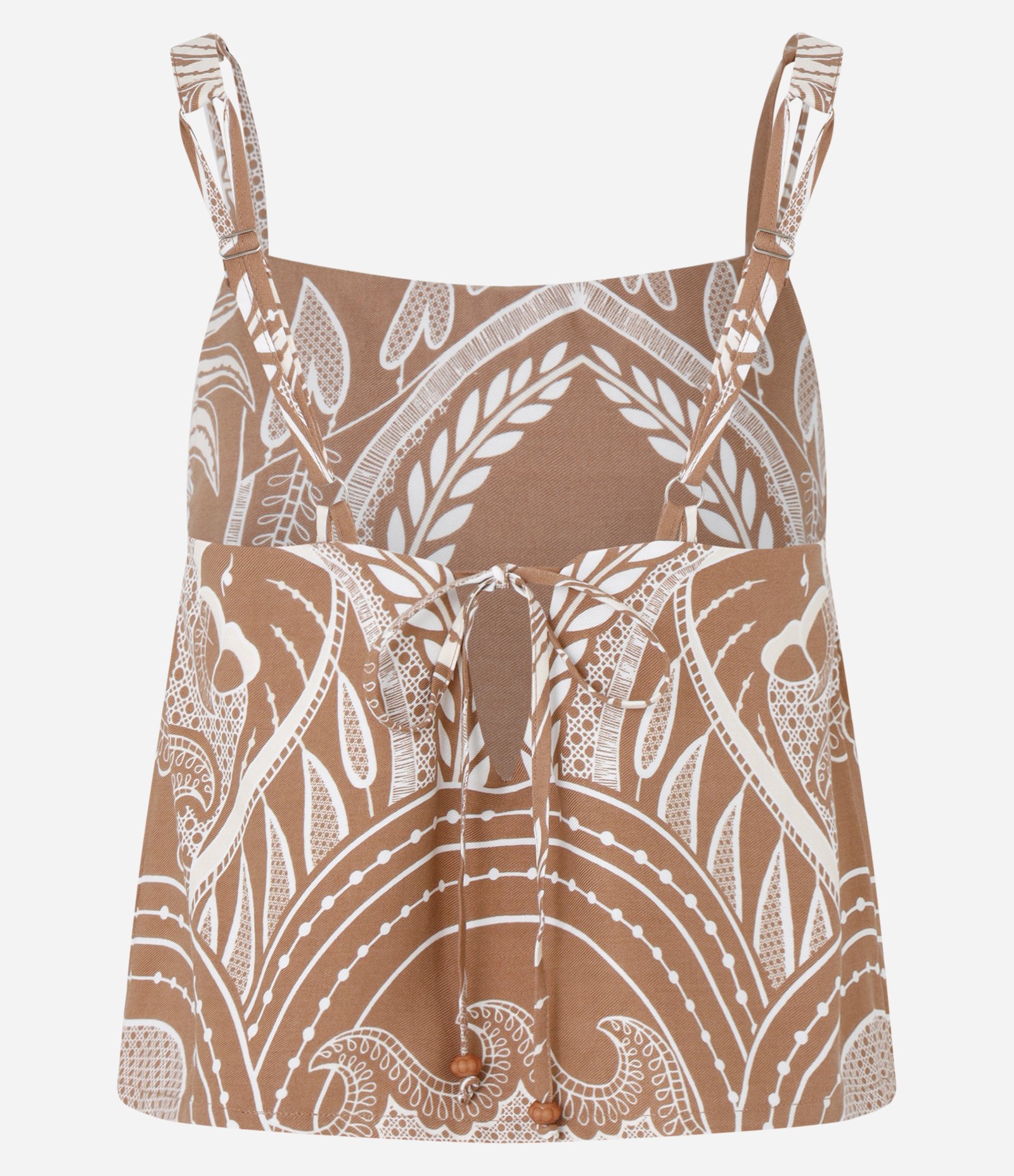 Blusa Curta com Amarração nas Costas Marrom 7