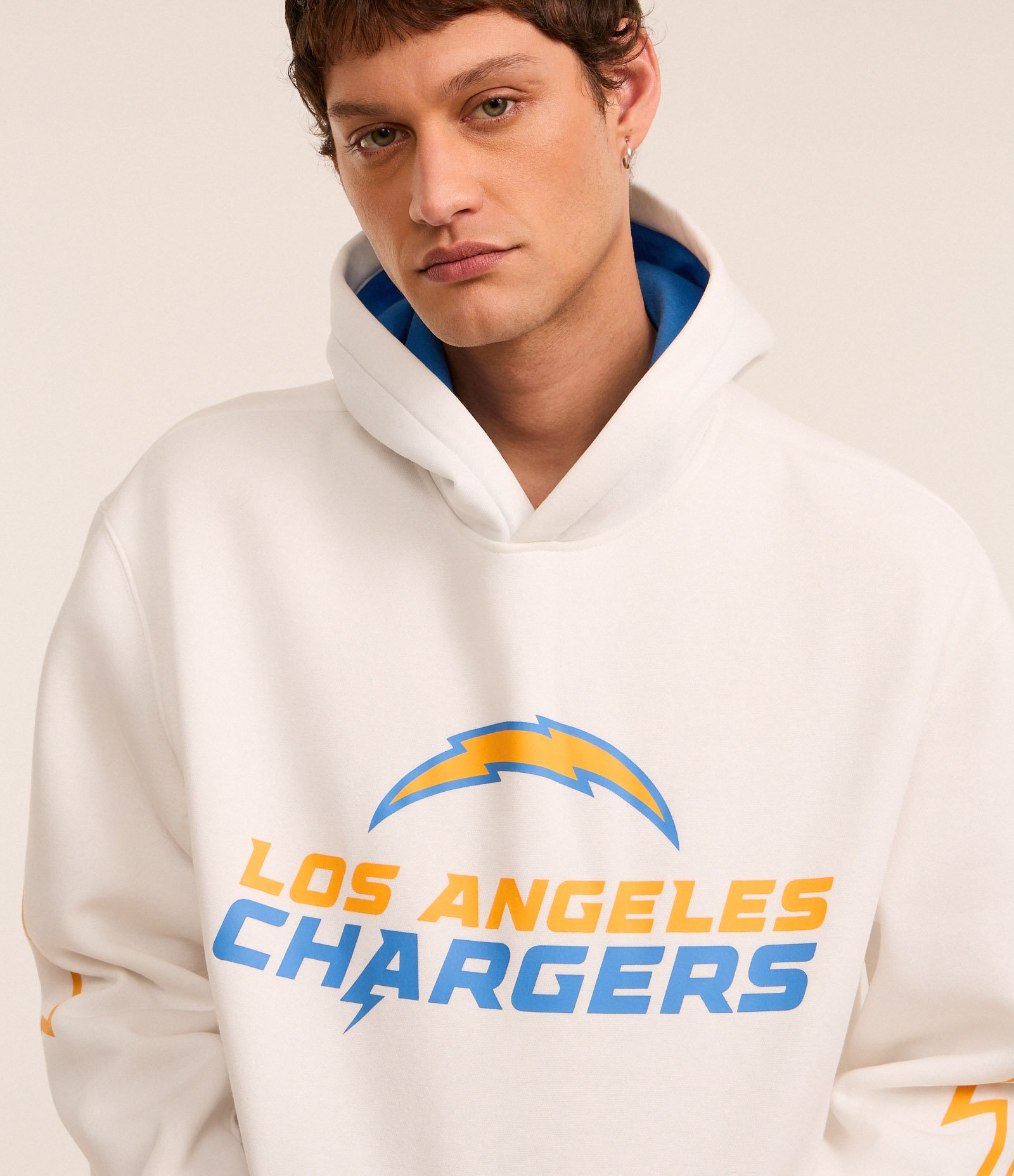 Casaco Relaxed em Fleece com Felpa e Estampa Lettering Los Angeles Changers Branco 5