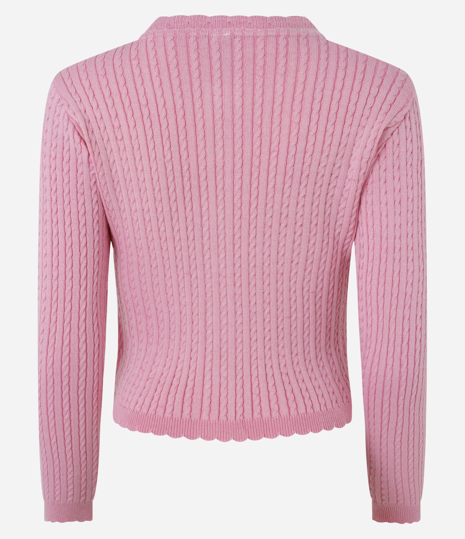 Cardigan Slim em Tricô com Mix de Pontos Rosa 8