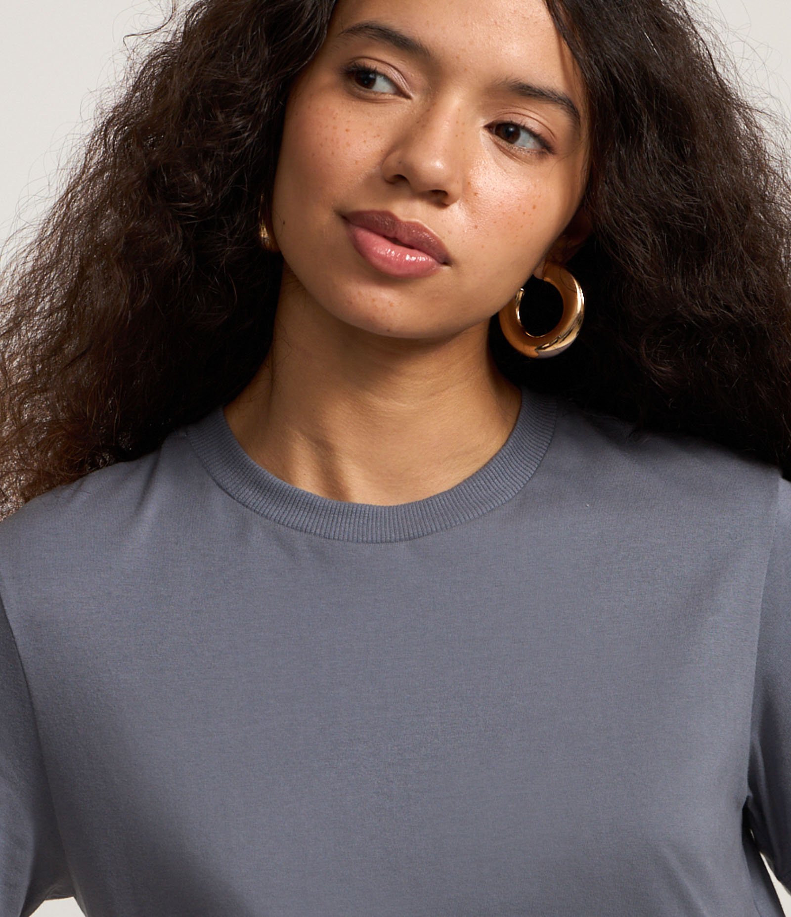 Vestido Evasê Long Midi em Algodão com Babado na Barra Cinza 2