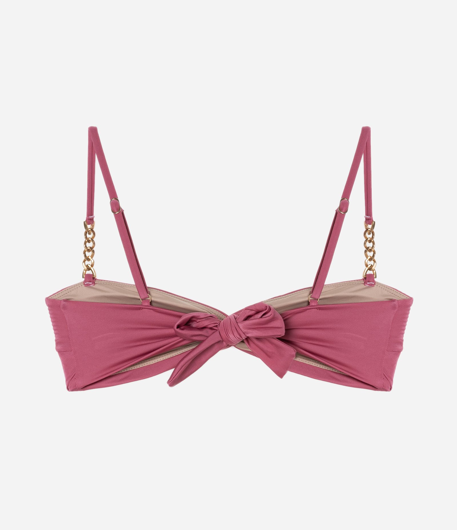 Biquini Top Bandeau em Microfibra com Bojo Removível e Alças Diferenciadas Rosa 6