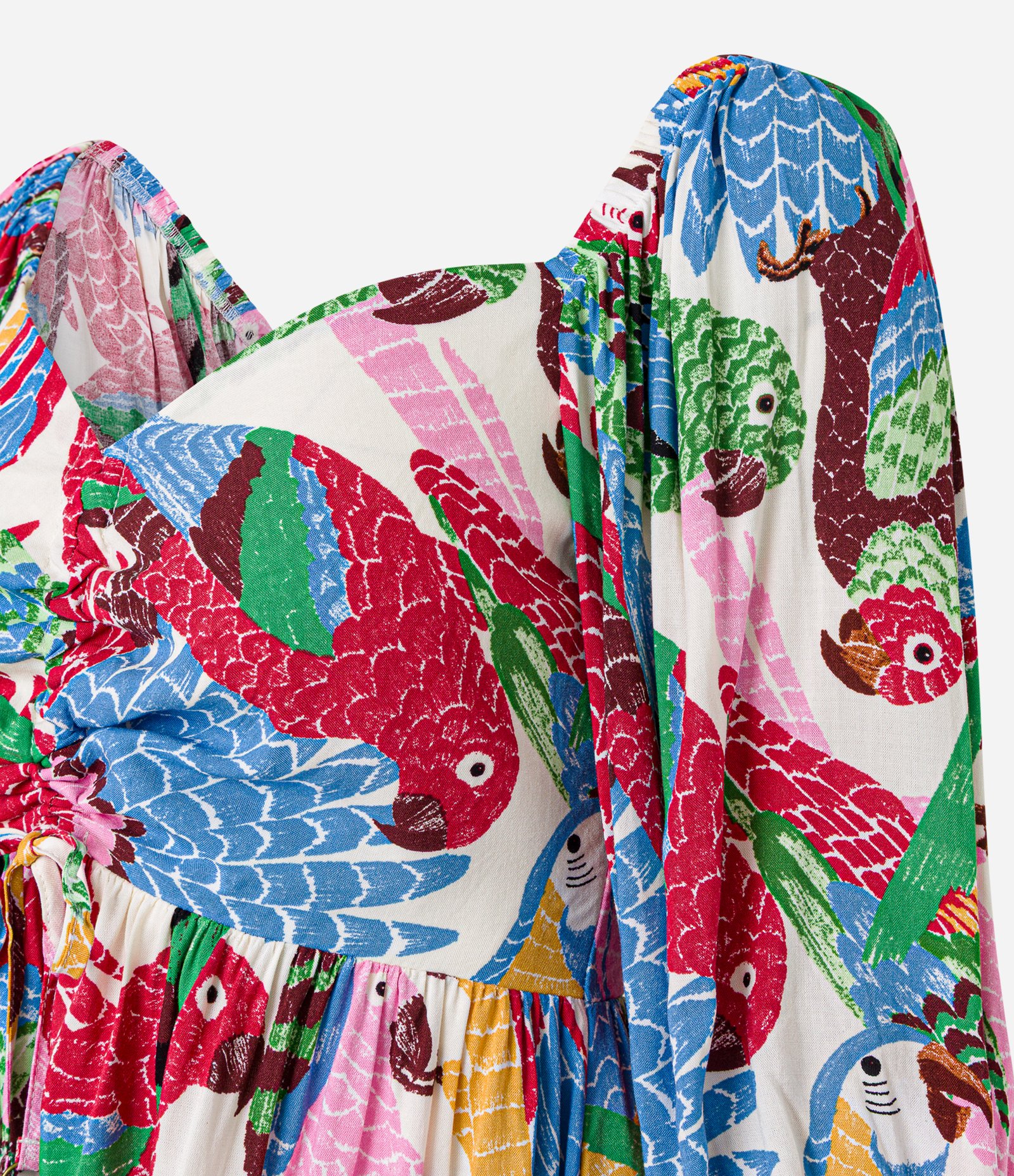 Vestido Curto em Viscose com Estampa Tropical Animais Multicores 6