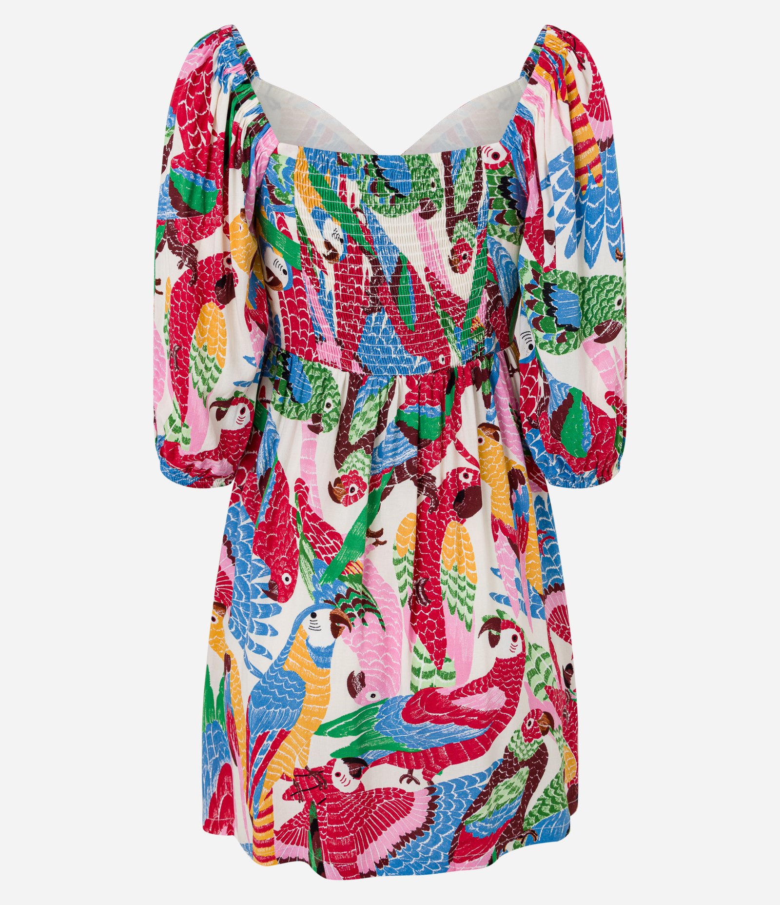 Vestido Curto em Viscose com Estampa Tropical Animais Multicores 7