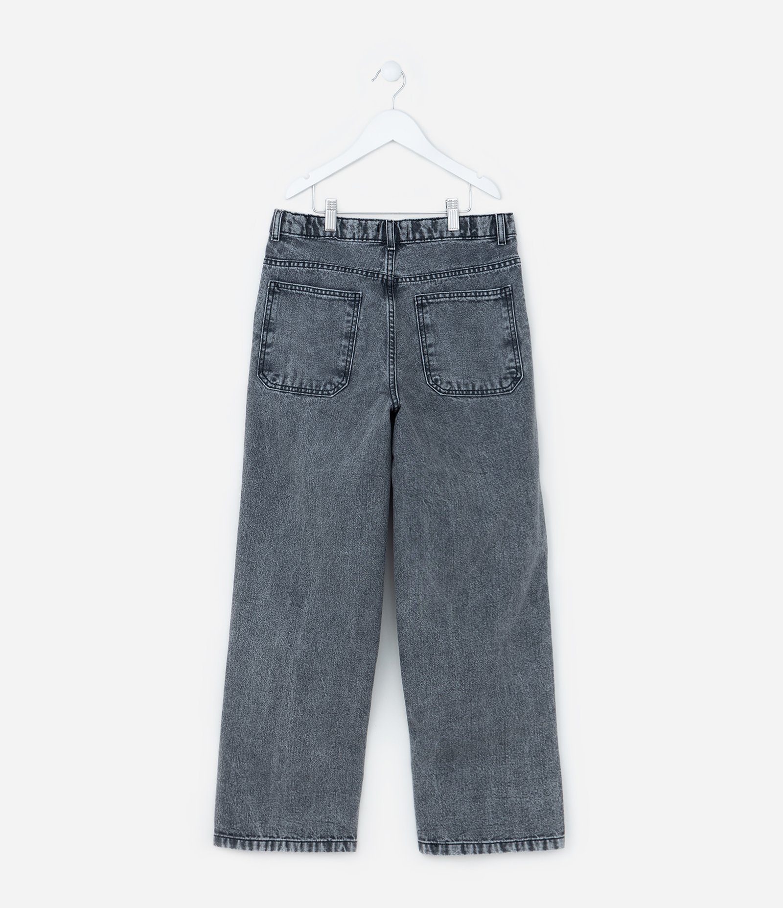 Calça Baggy Infantil em Jeans - Tam 7 a 14 Anos Cinza 2
