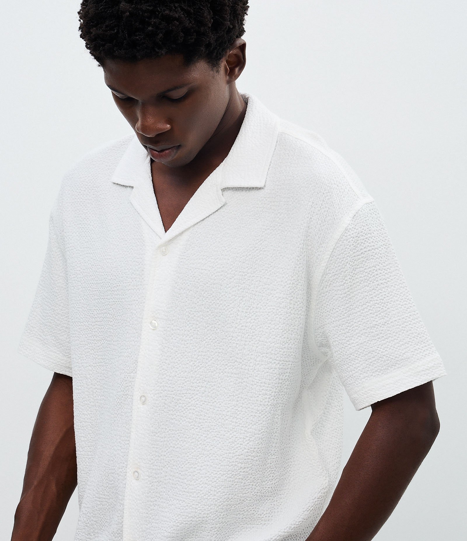 Camisa Boxy em Jacquard com Texturizado Bowling Branco 3