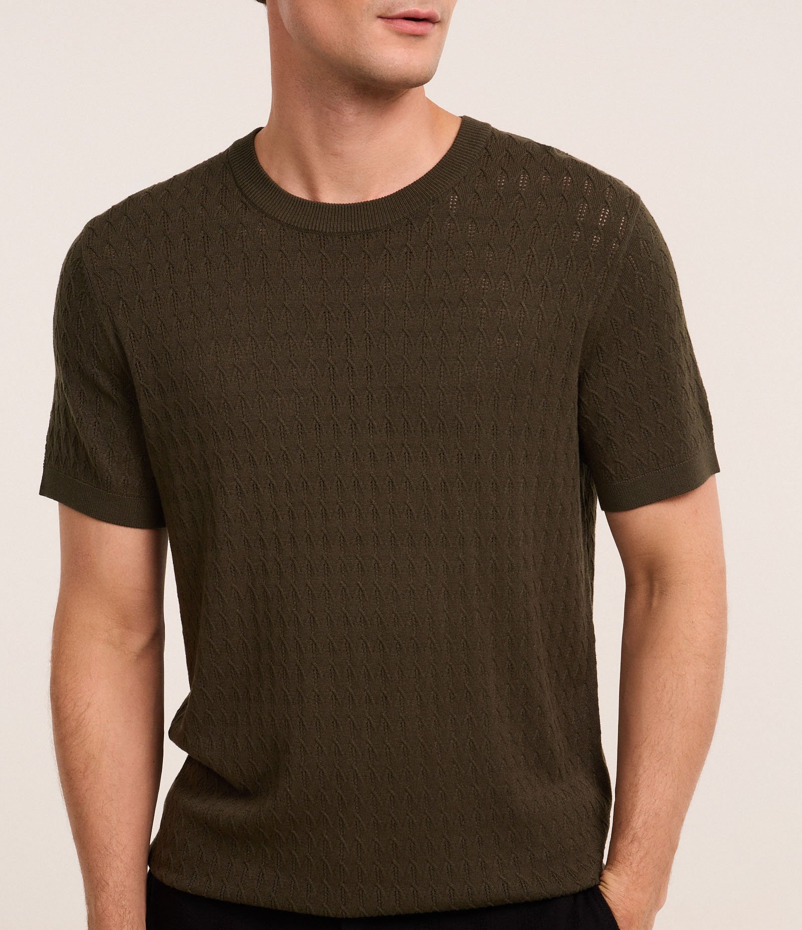 Camiseta em Viscose com Textura Zig Zag Verde 3