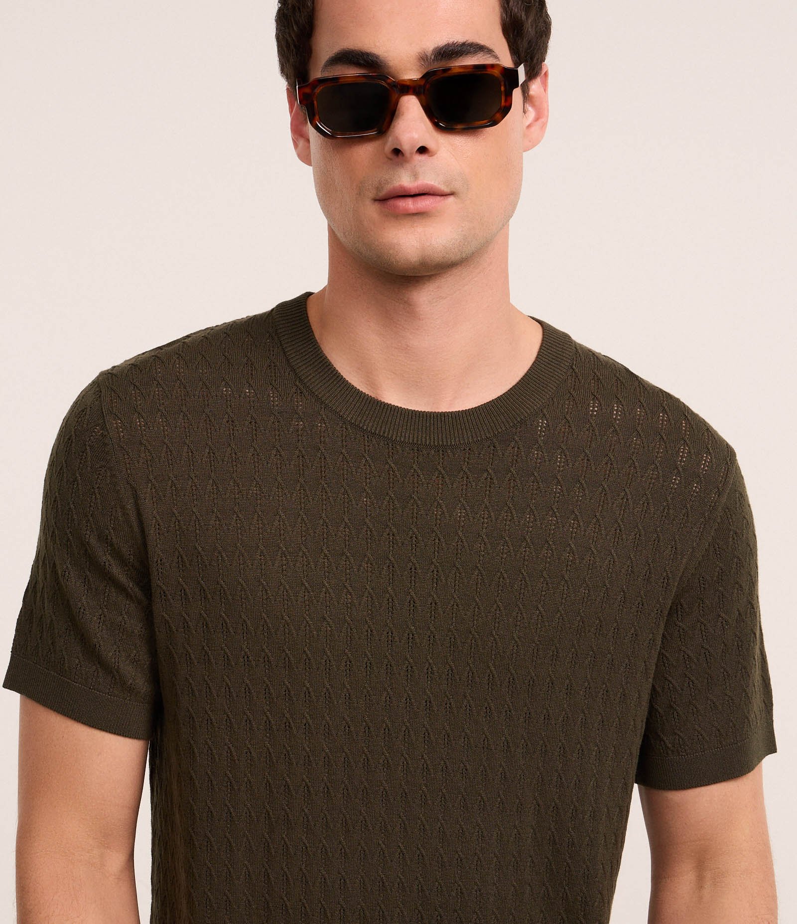 Camiseta em Viscose com Textura Zig Zag Verde 4