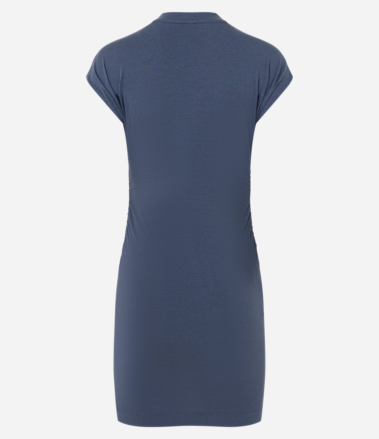 Vestido Curto em Algodão com Golinha Alta Azul 6