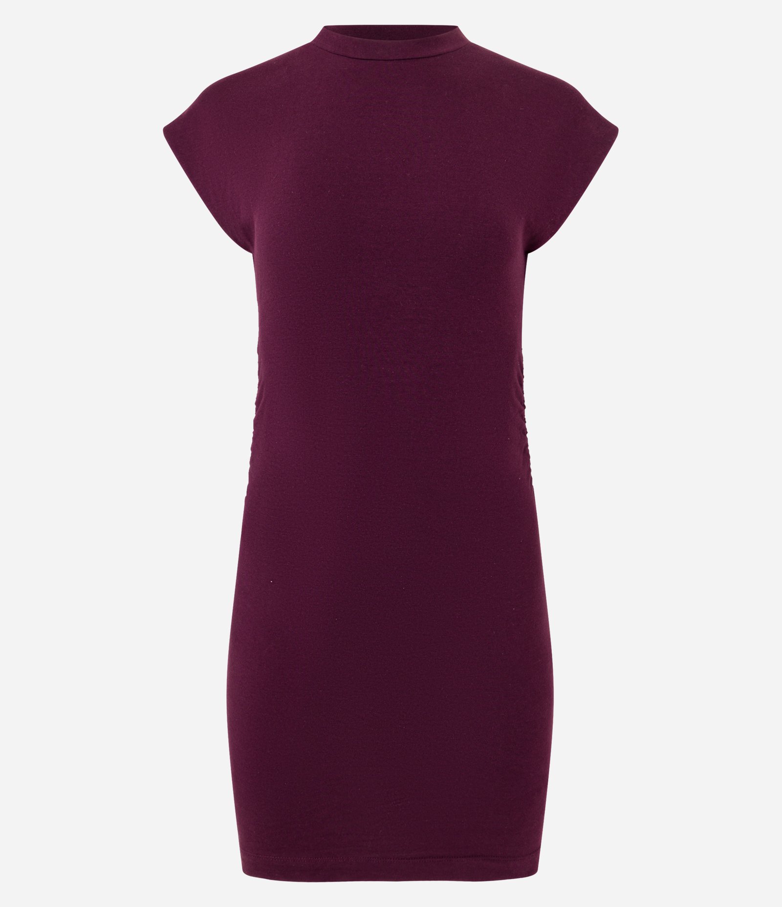 Vestido Curto em Algodão com Golinha Alta Vinho 5