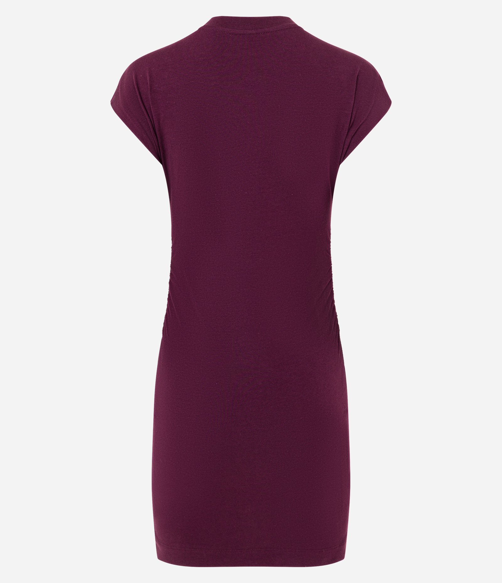 Vestido Curto em Algodão com Golinha Alta Vinho 6