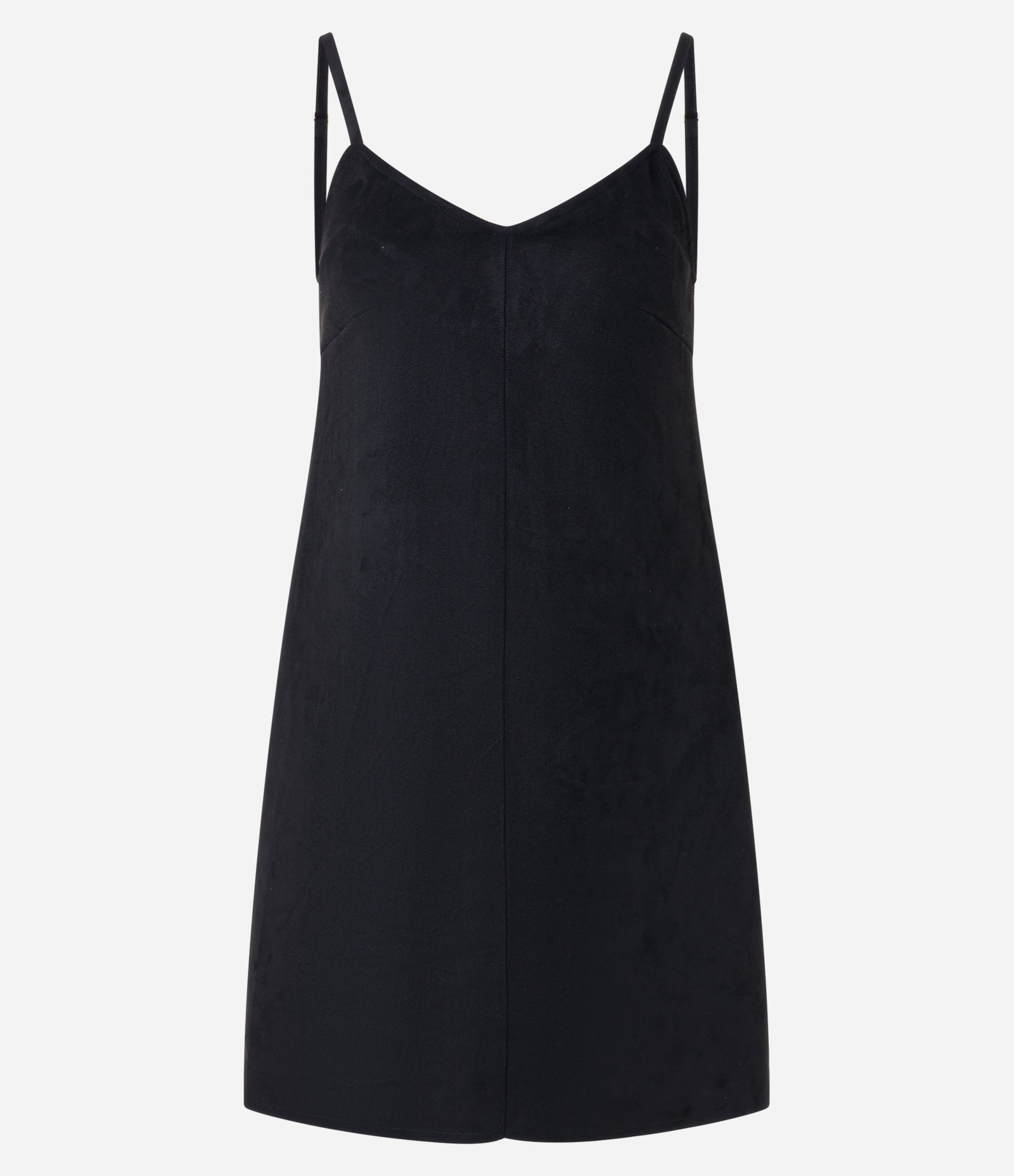 Vestido Curto em Suede com Alcinhas Finas Preto 4