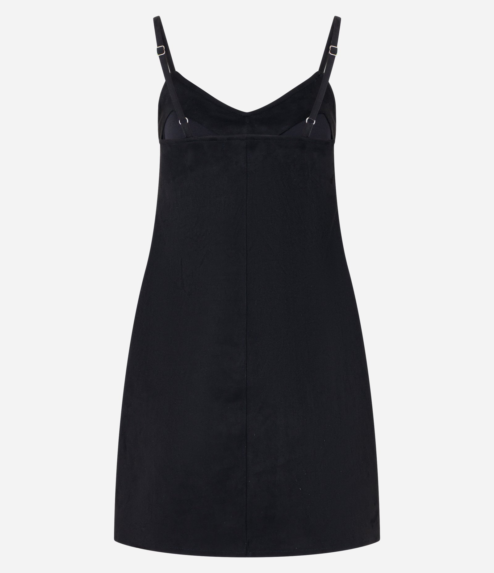 Vestido Curto em Suede com Alcinhas Finas Preto 5