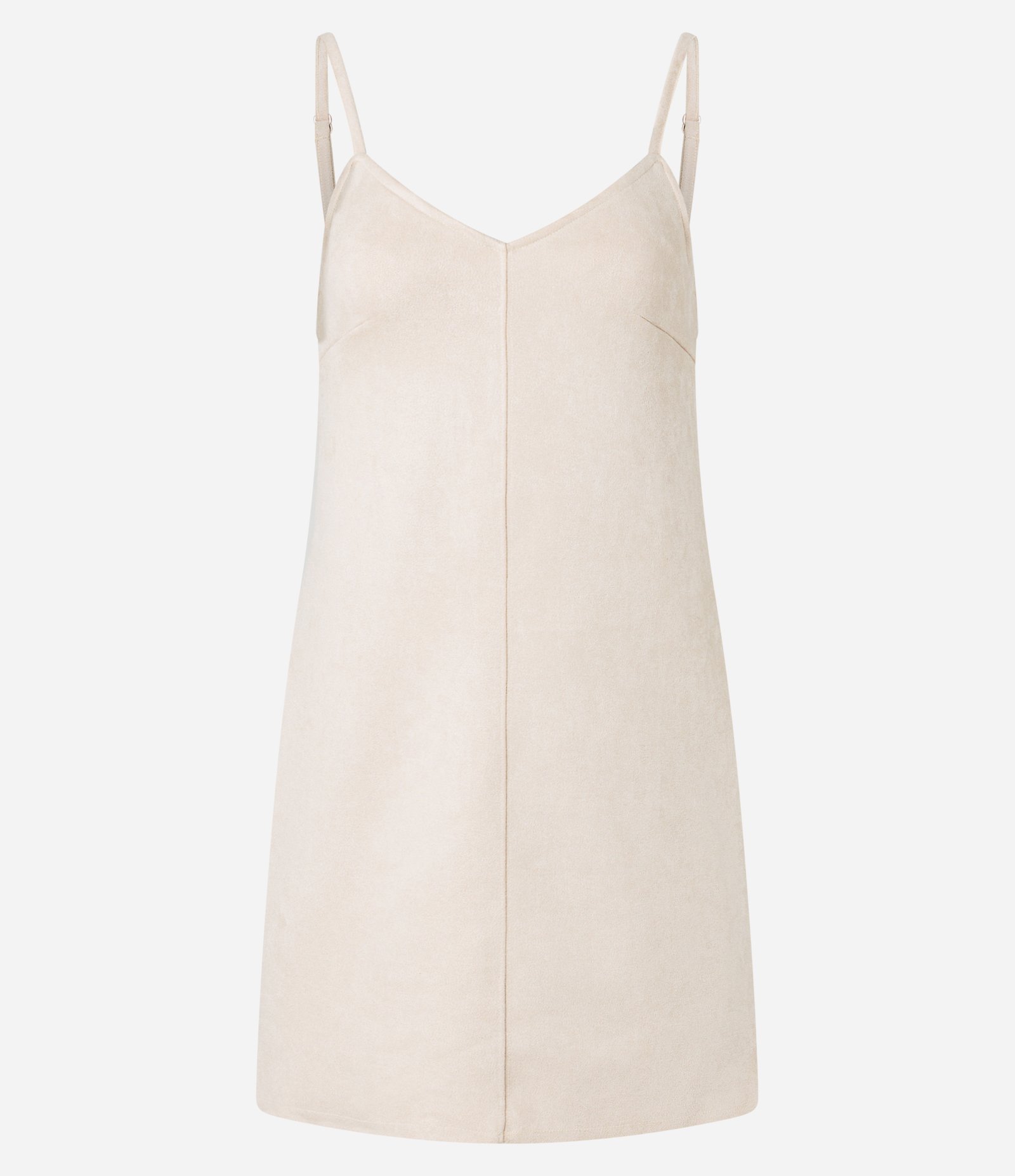 Vestido Curto em Suede com Alcinhas Finas Off White 4