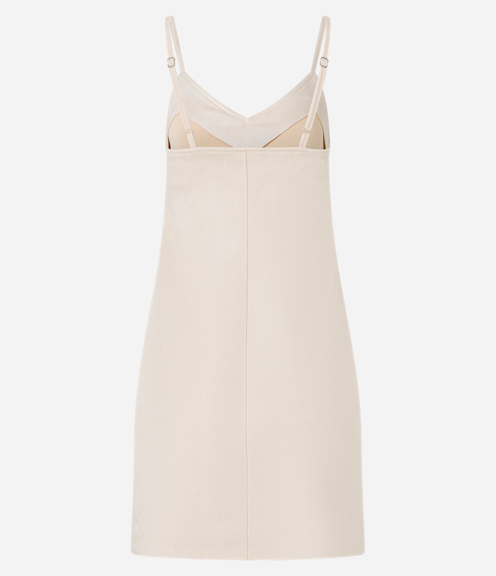 Vestido Curto em Suede com Alcinhas Finas Off White 6