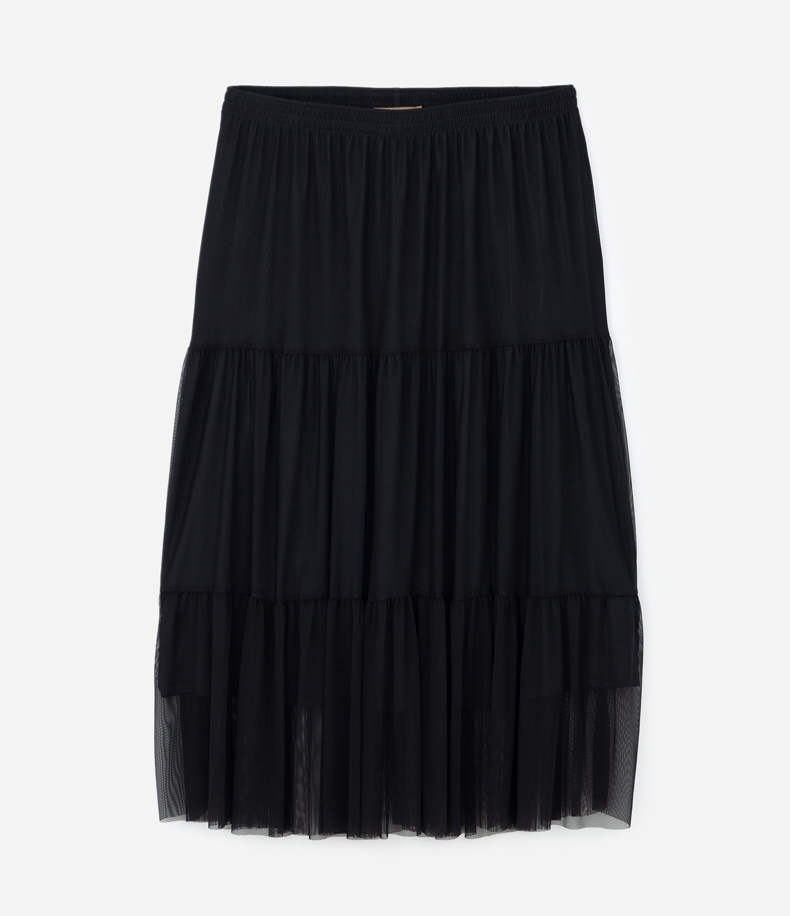 Saia Midi em Tule com Marias na Barra Curve & Plus Size Preto 5