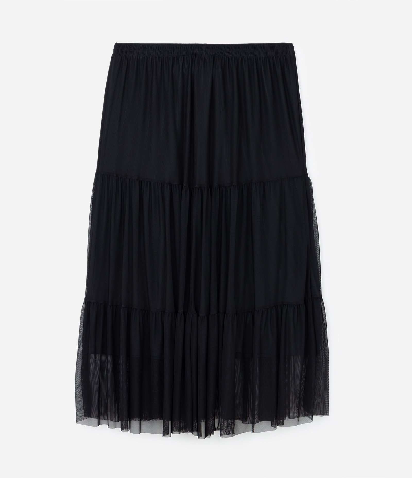 Saia Midi em Tule com Marias na Barra Curve & Plus Size Preto 6
