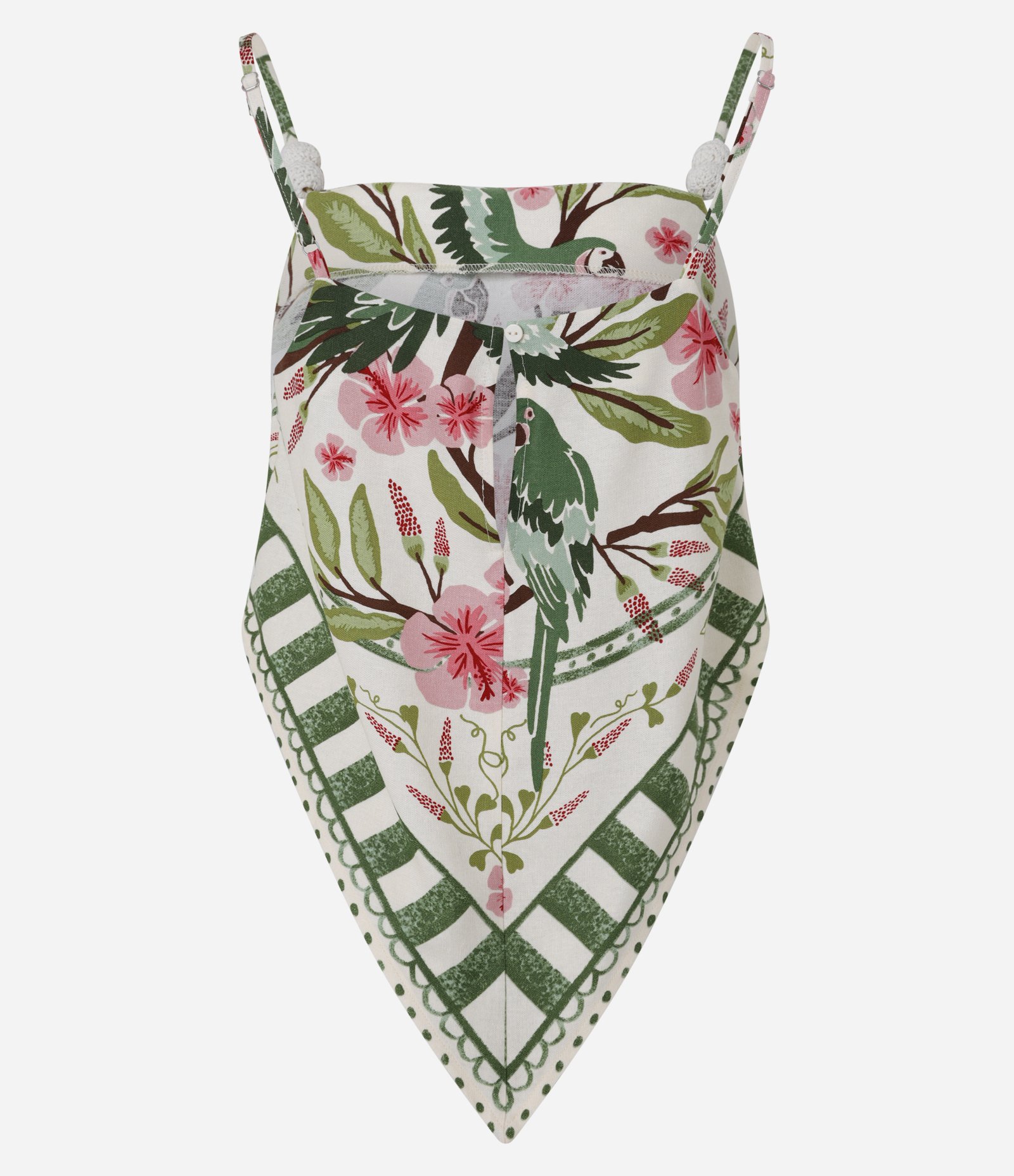 Blusa em Viscolinho com Estampa Tropical e Barra com Ponta Bege 7