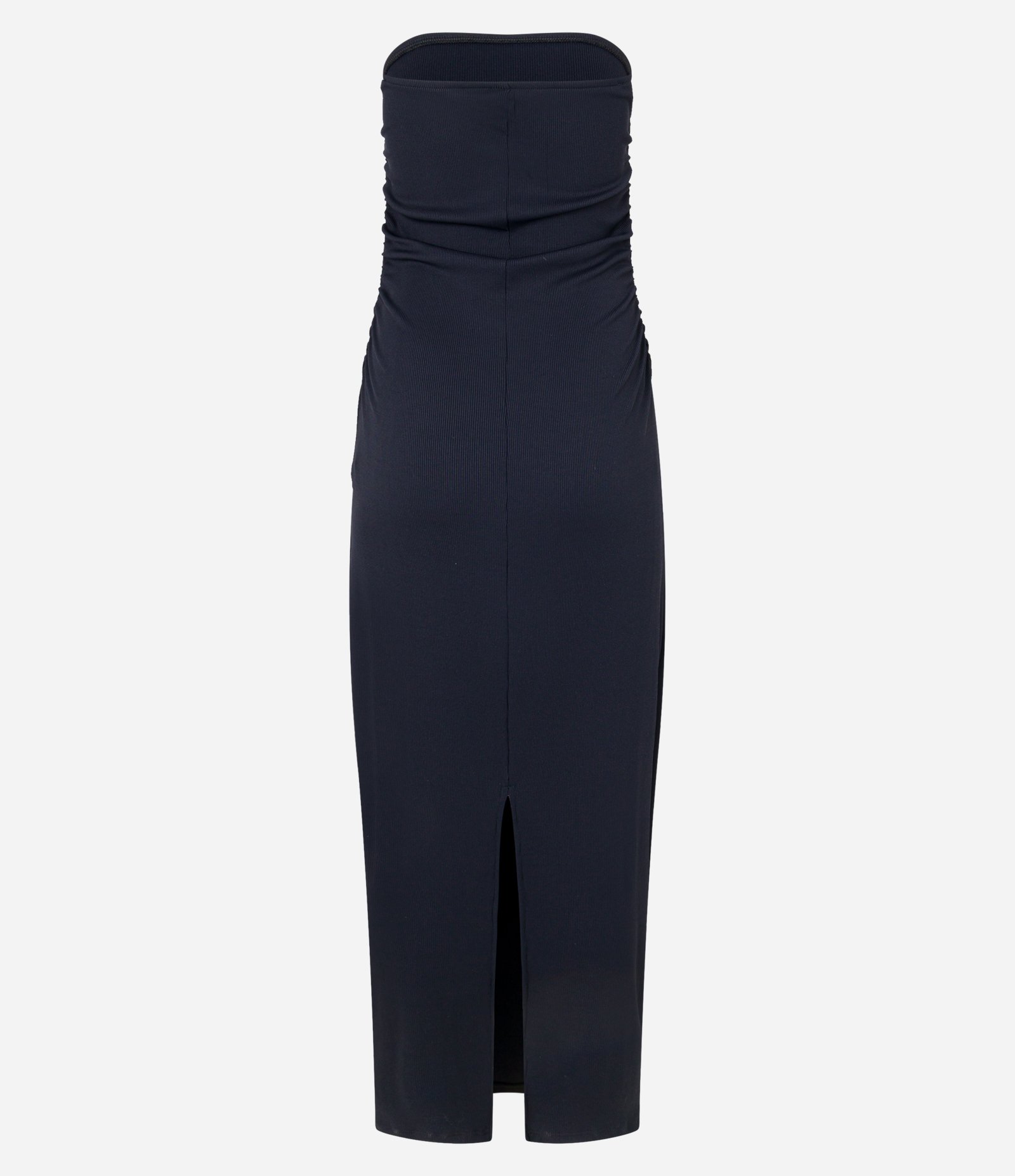 Vestido Long Midi em Microfibra com Fenda Preto 7