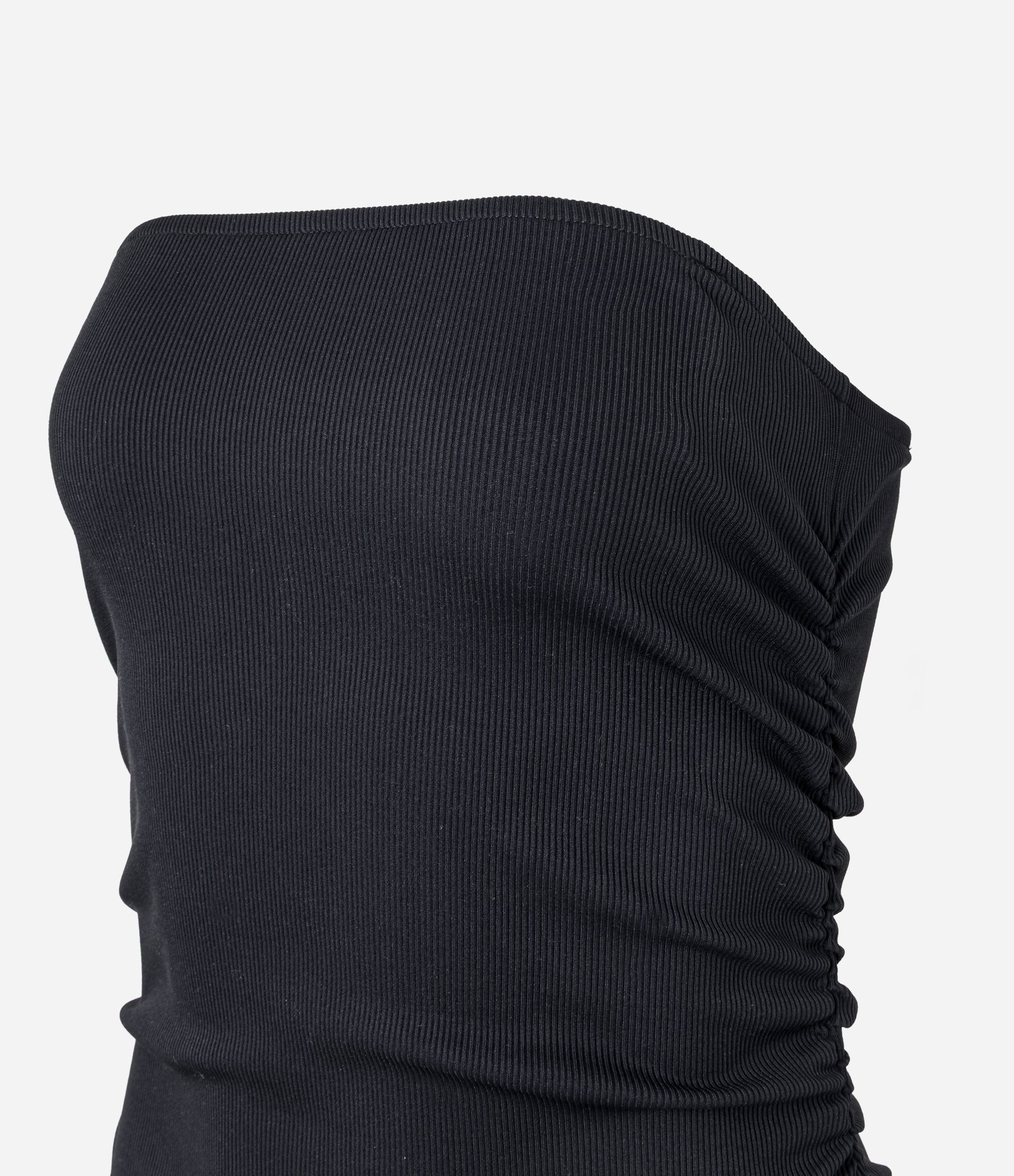 Vestido Long Midi em Microfibra com Fenda Preto 8