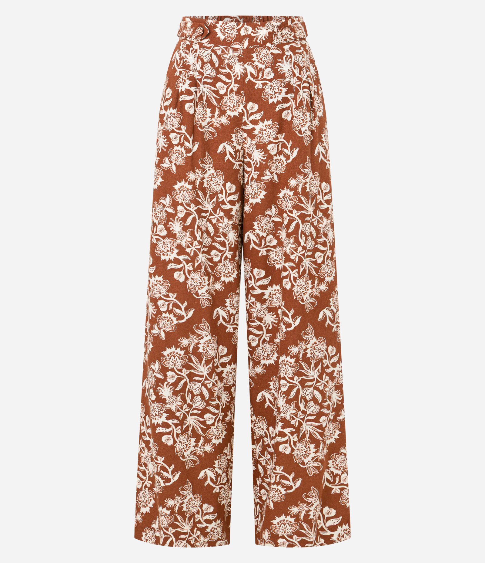 Calça Pantalona em Viscolinho com Estampa Floral Marrom 6