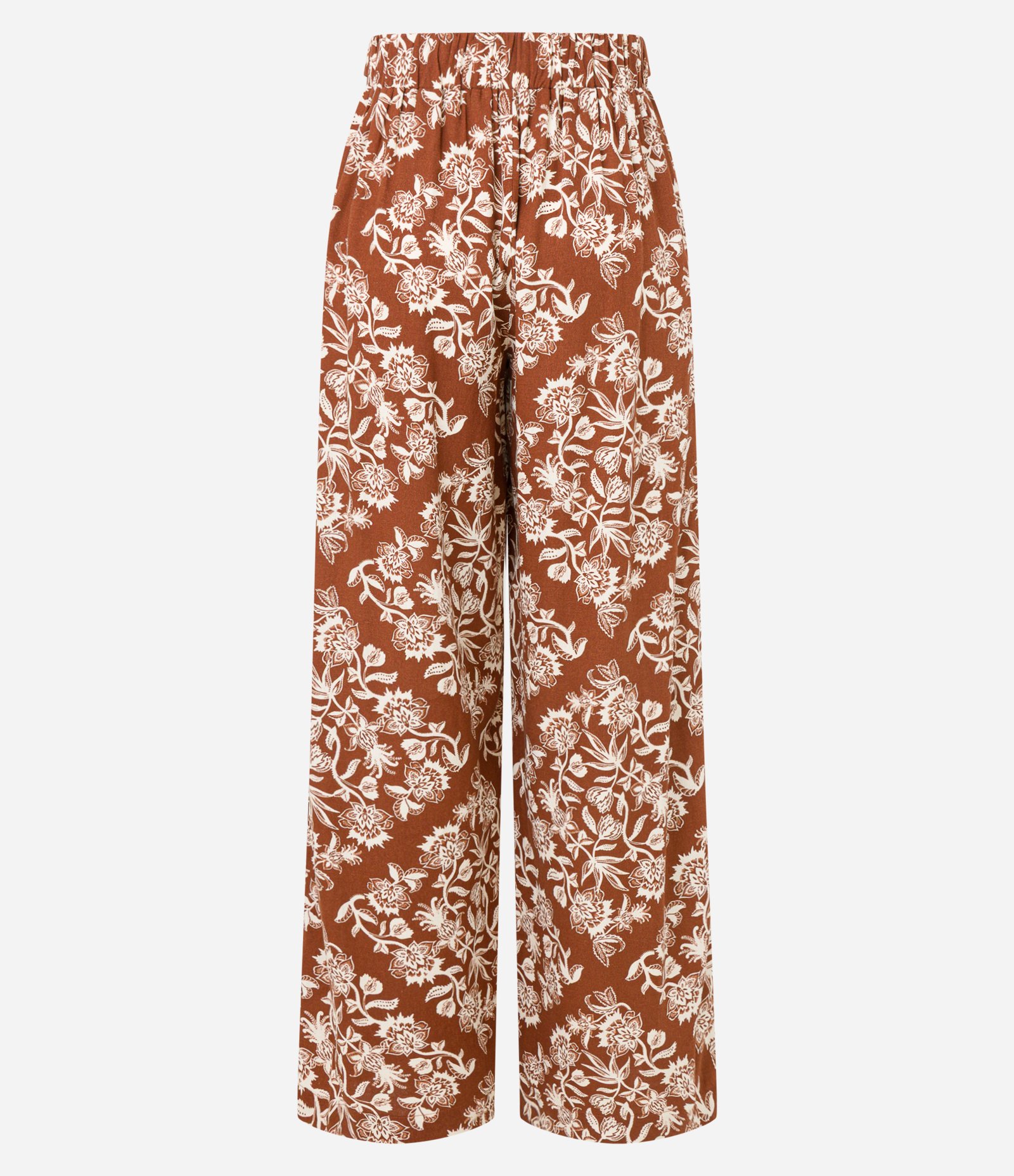 Calça Pantalona em Viscolinho com Estampa Floral Marrom 7