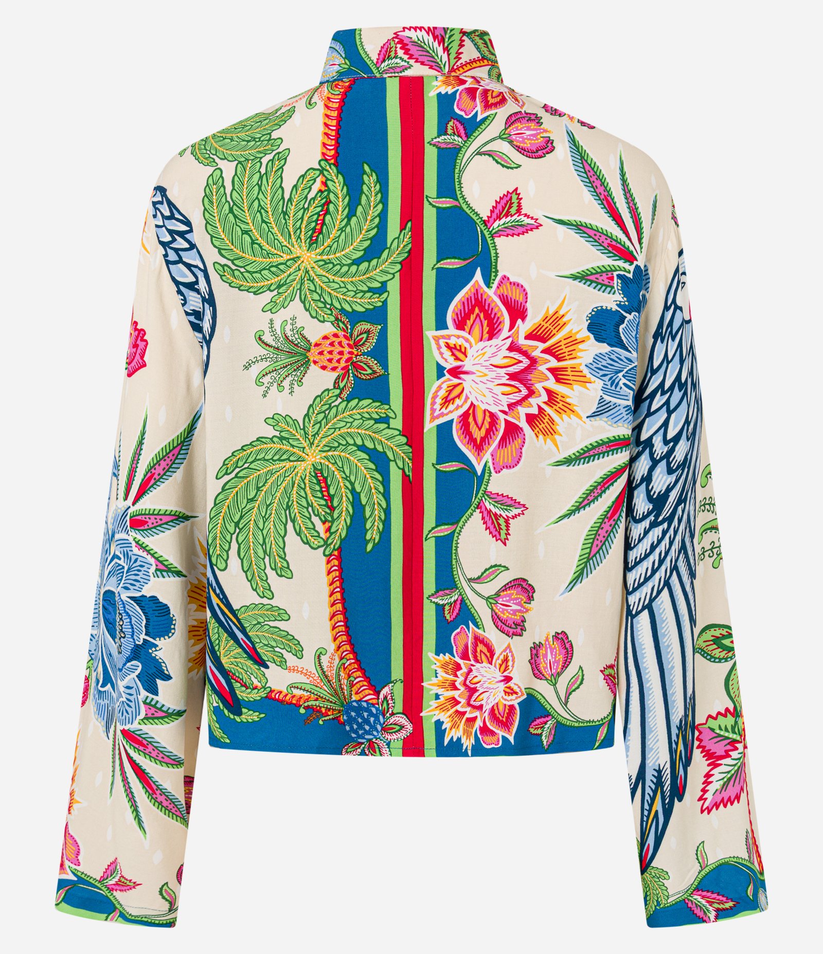 Camisa Curta com Estampa Tropical e Manga Sino Multicores 6