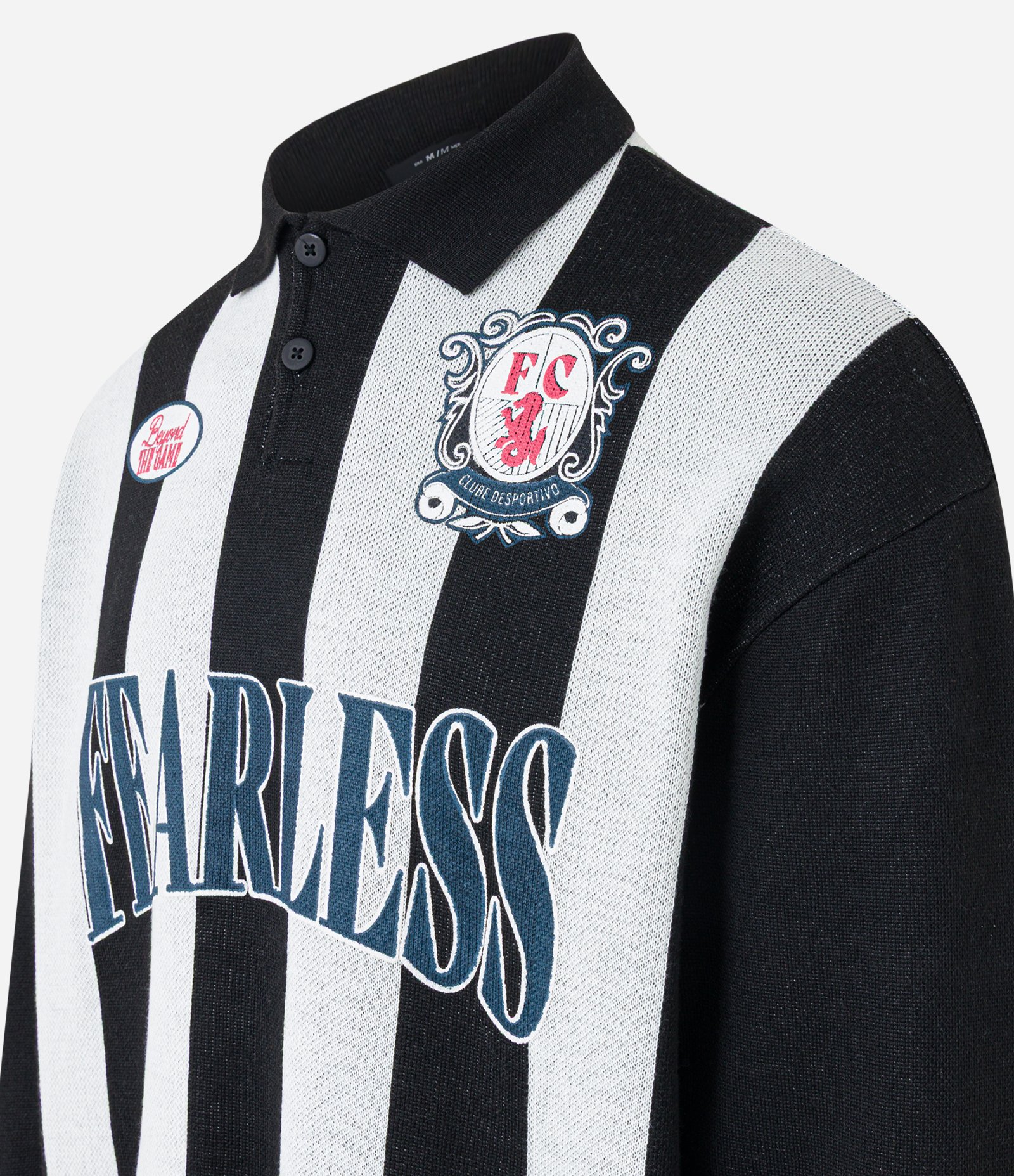 Camisa Polo Esportiva em Tricoline Listrada com Estampa Localizada e Lettering Branco 7