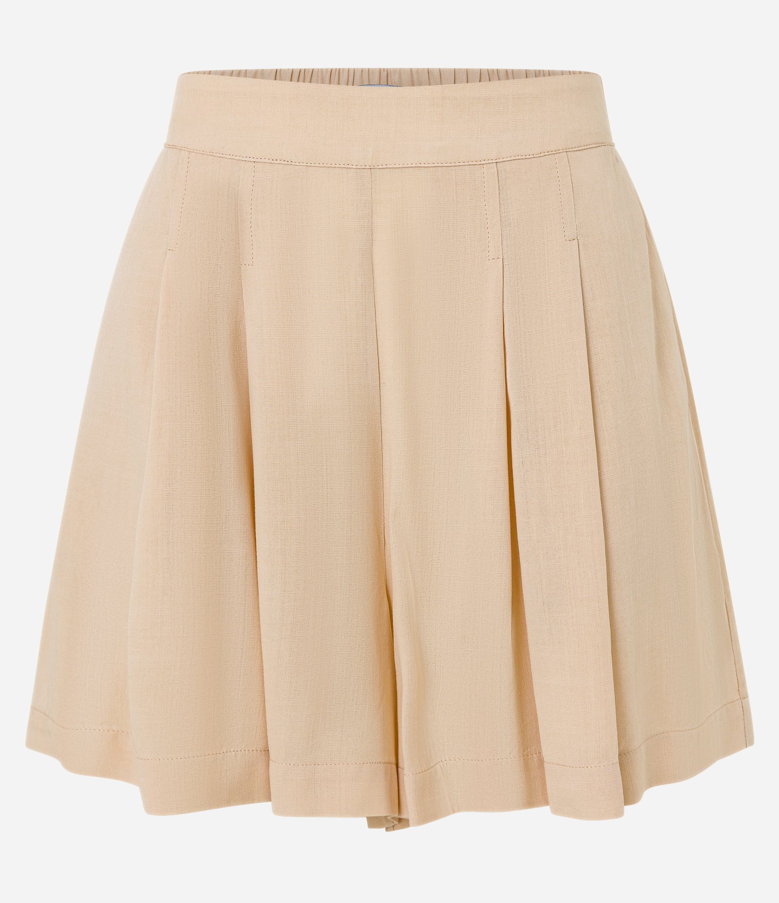 Short Curto com Pregas e Bolsos Bege 7