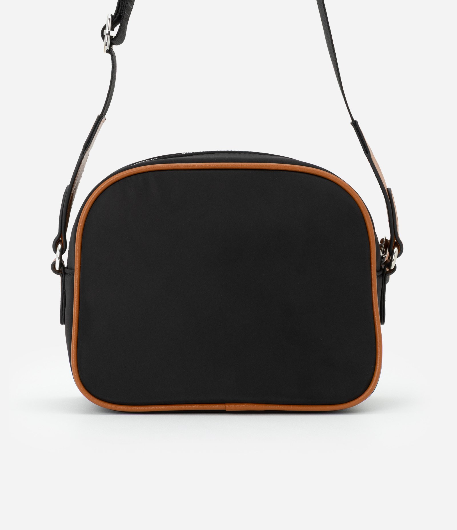 Bolsa Transversal Pequena com Detalhes Contrastantes Preto 4