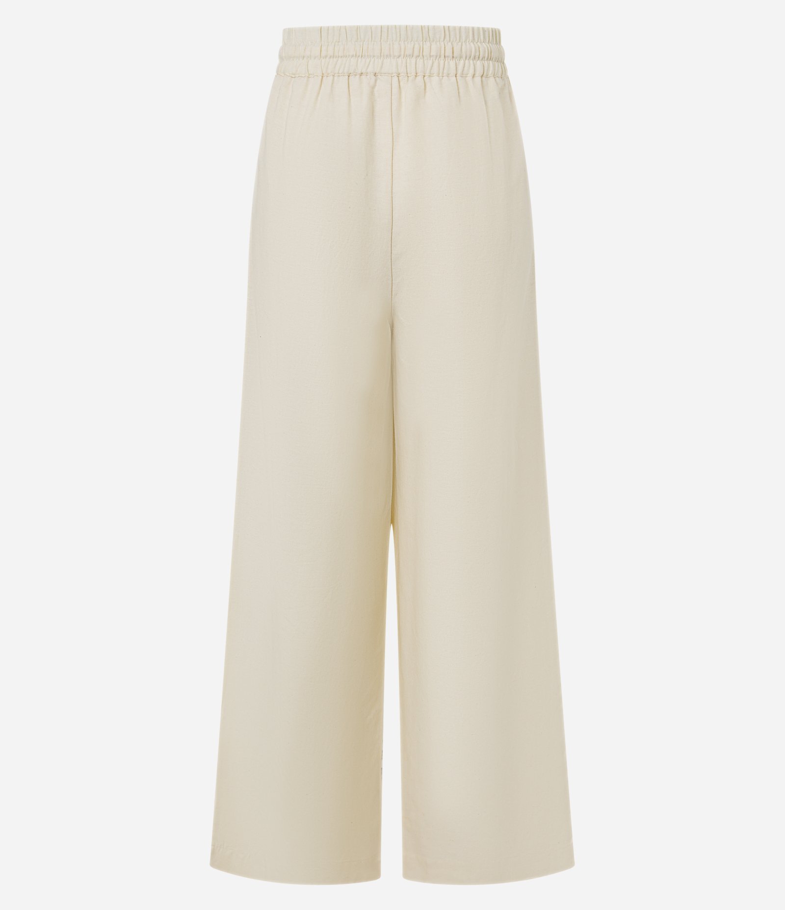 Calça Pantalona em Viscolinho com Amarração no Cós Bege 8