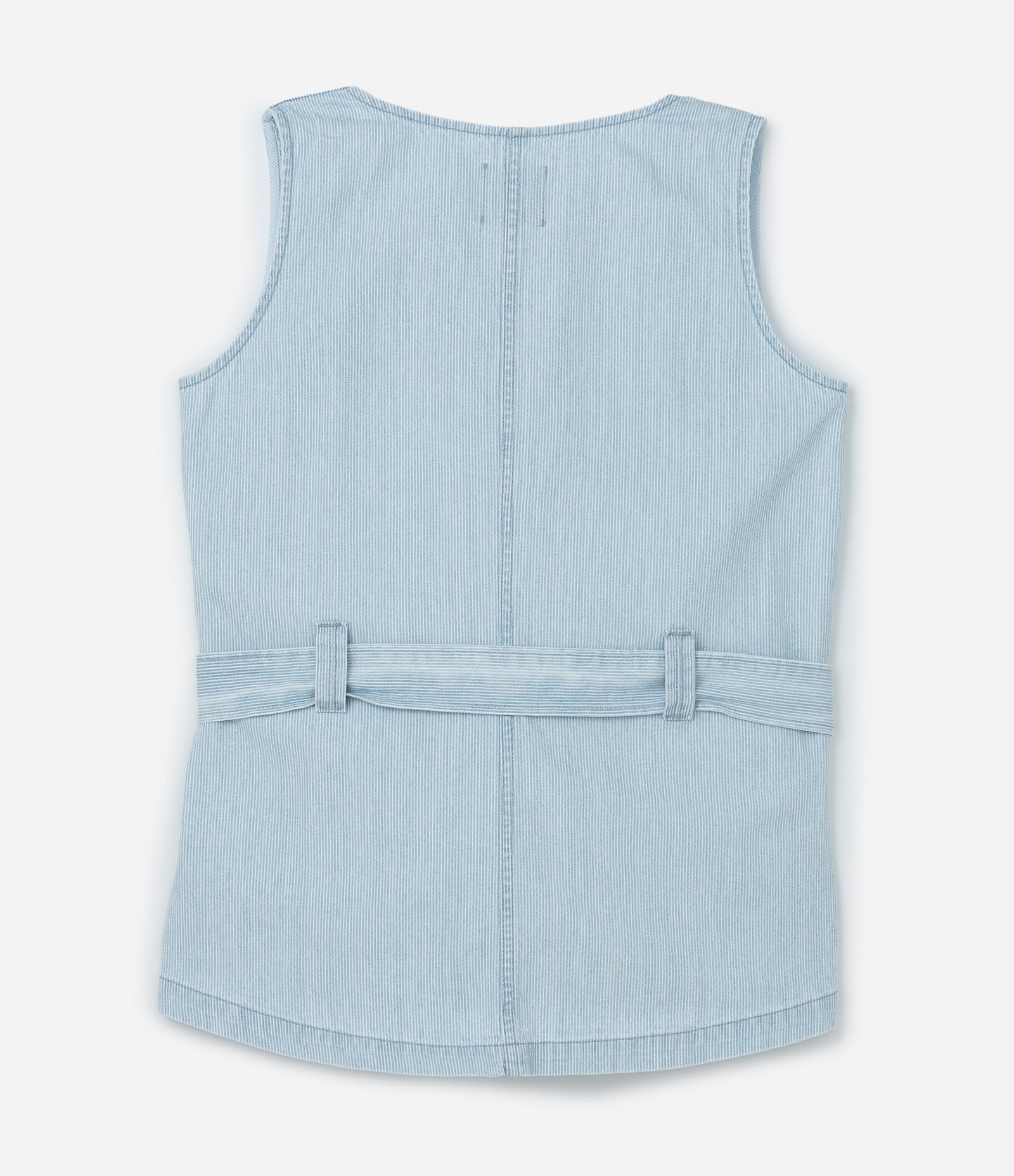 Colete Alfaiataria Sarja com Listras Fio Tinto Curve & Plus Size Azul 5