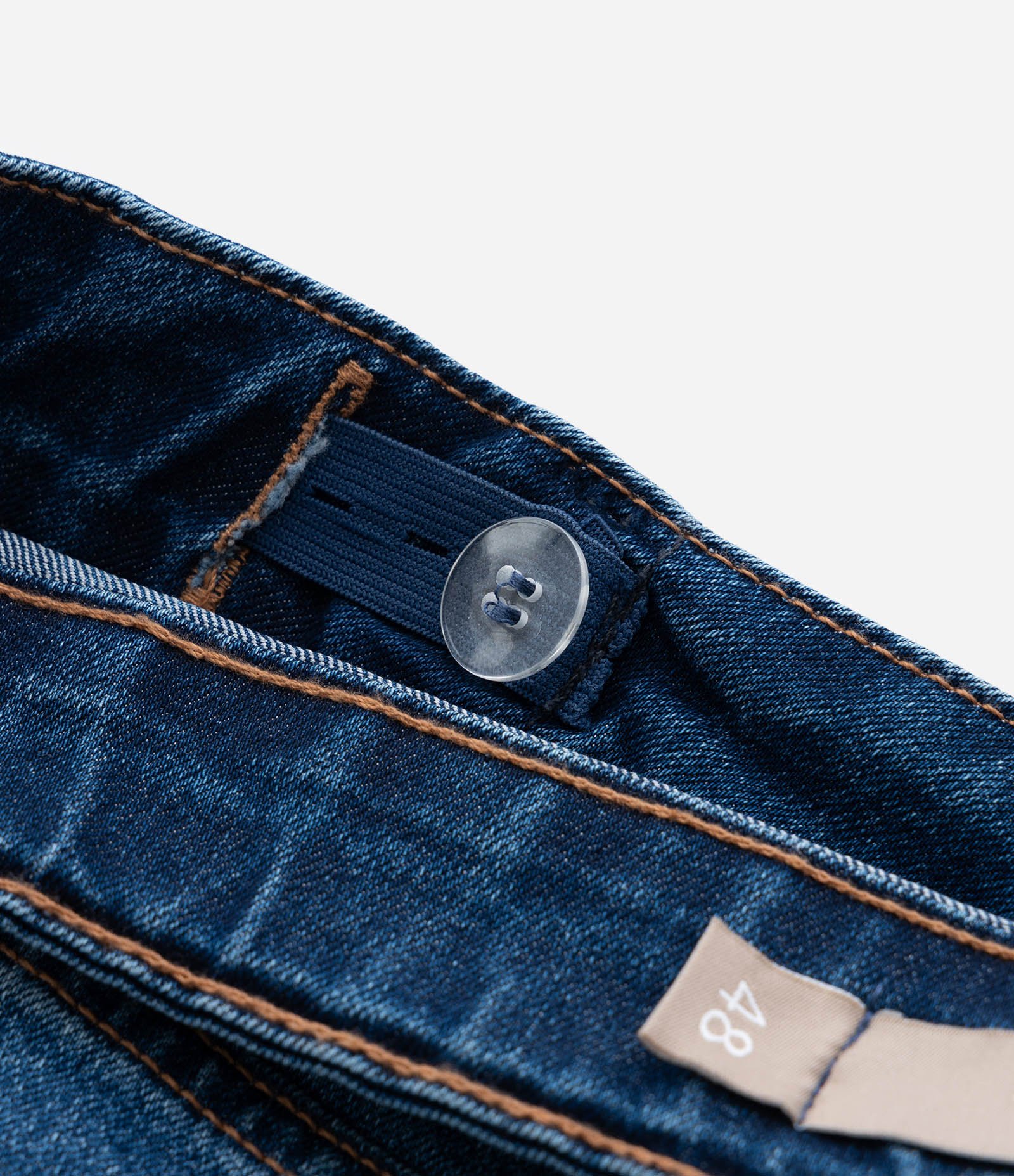 Calça Reta em Jeans com Elastano Efeito Laser Curve & Plus Size Azul 8