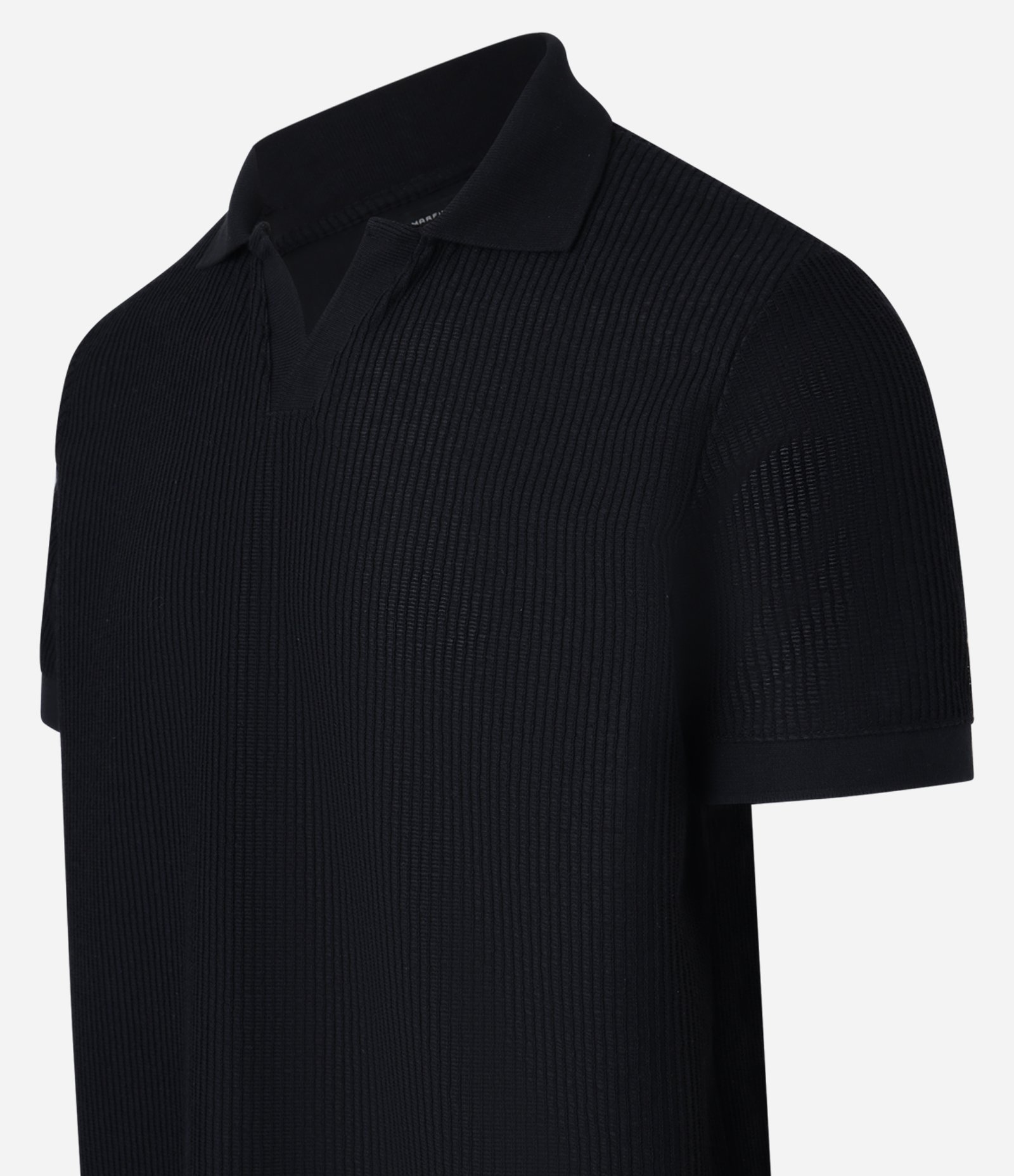 Camisa Polo Regular em Algodão com Textura Preto 6