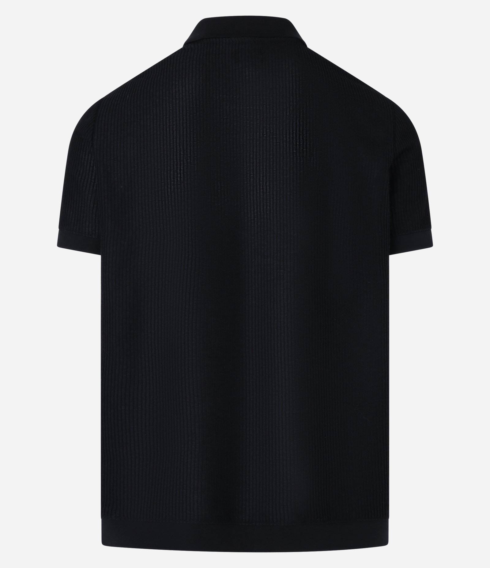 Camisa Polo Regular em Algodão com Textura Preto 7