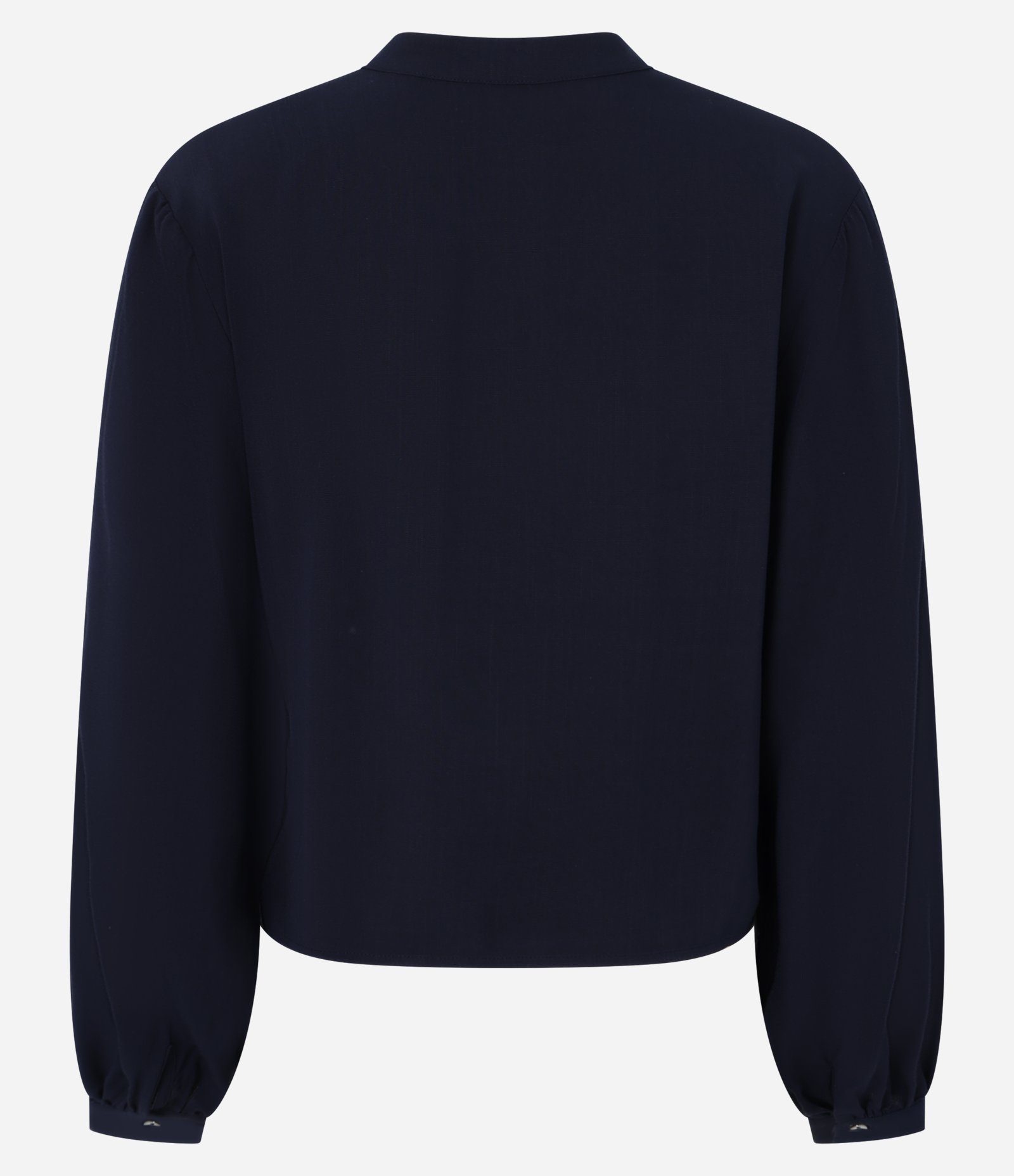 Camisa em Viscose com Gola Padre e Botões Azul 6