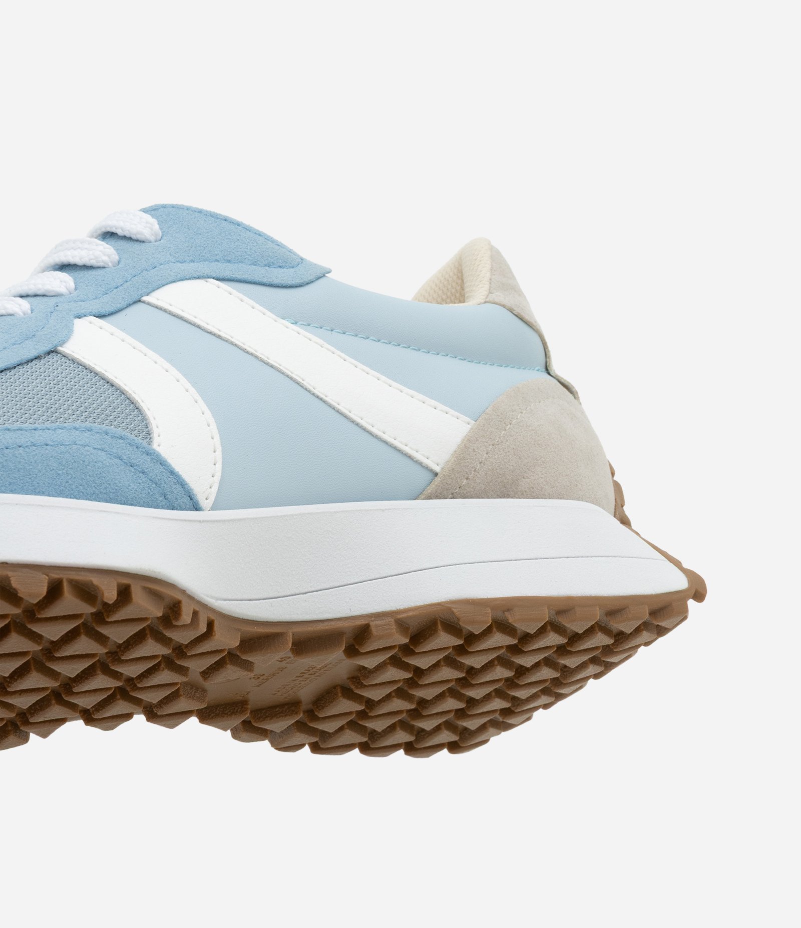 Tênis Jogging em PU com Recortes Contrastantes Azul 3