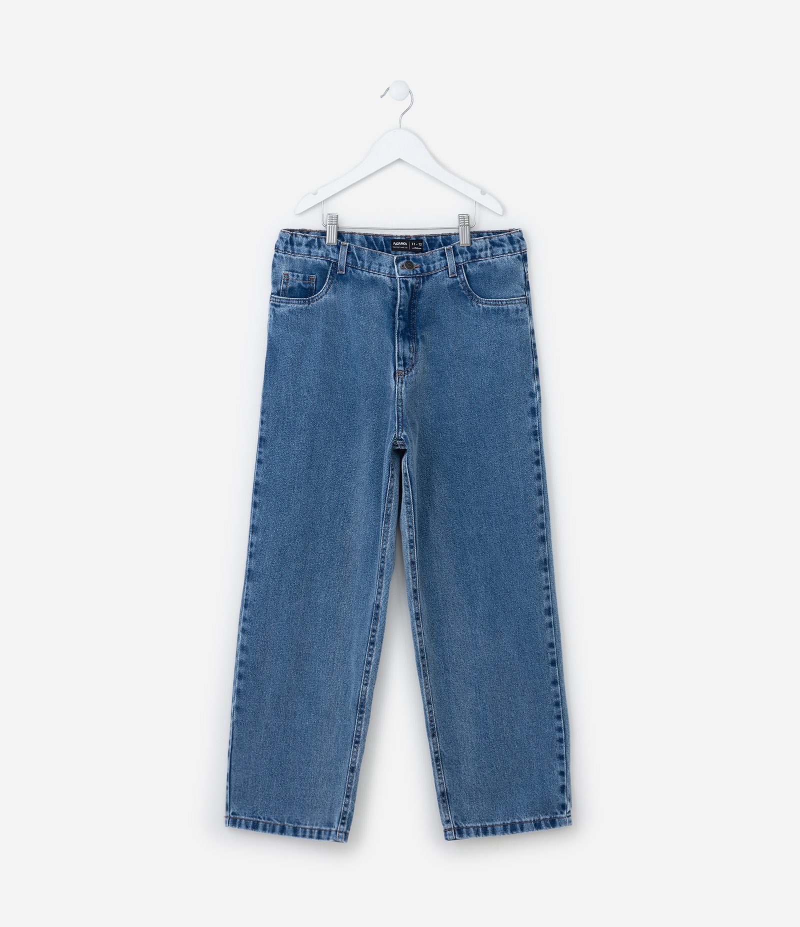 Calça Baggy Jeans Infantil - Tam 7 a 14 anos Azul 1