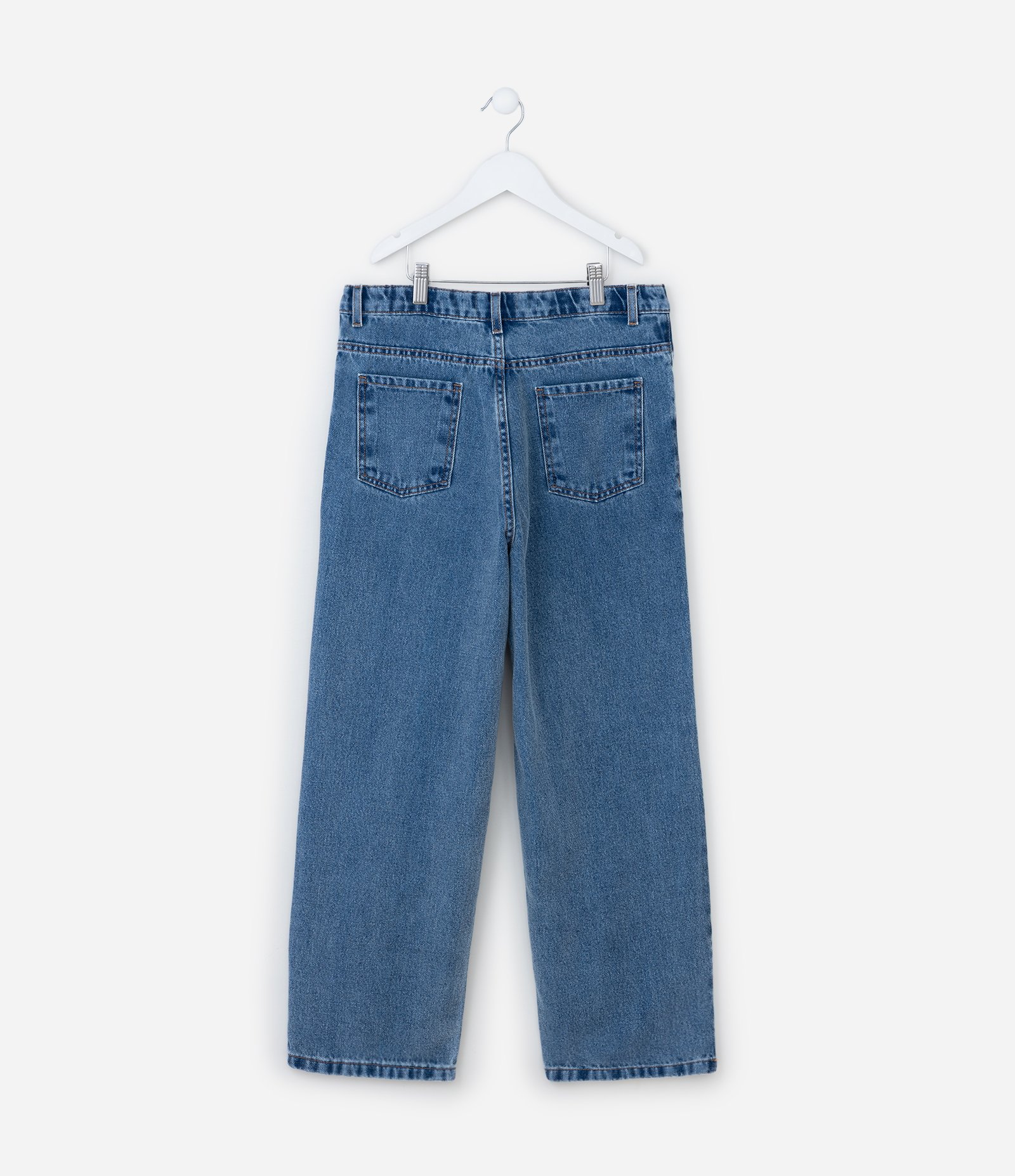 Calça Baggy Jeans Infantil - Tam 7 a 14 anos Azul 2