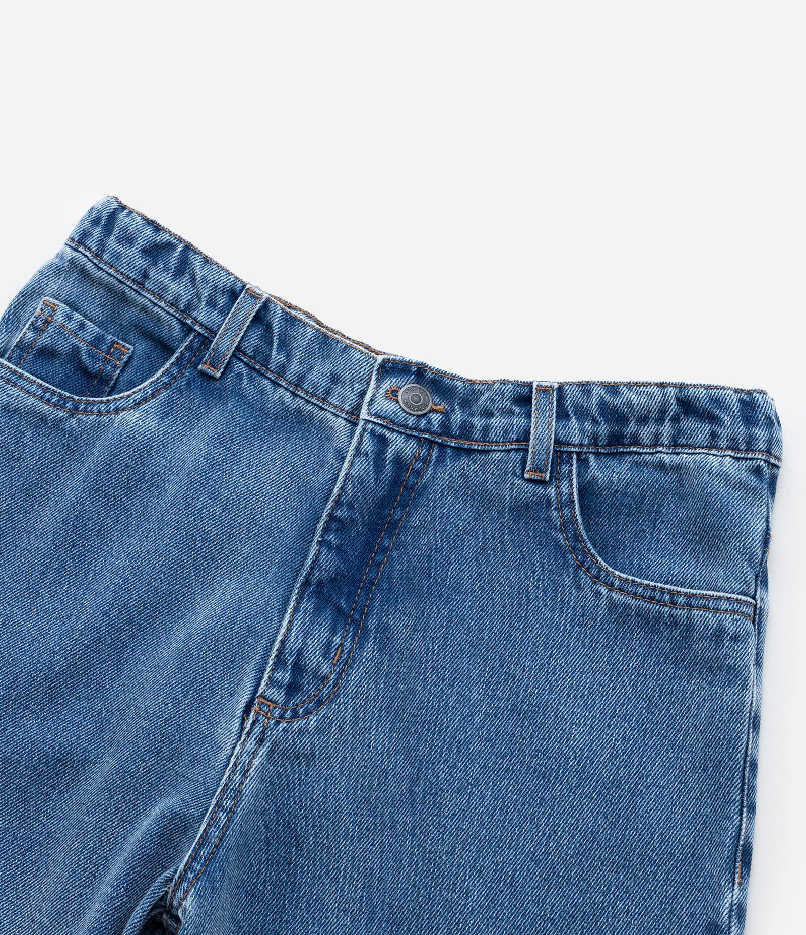 Calça Baggy Jeans Infantil - Tam 7 a 14 anos Azul 4