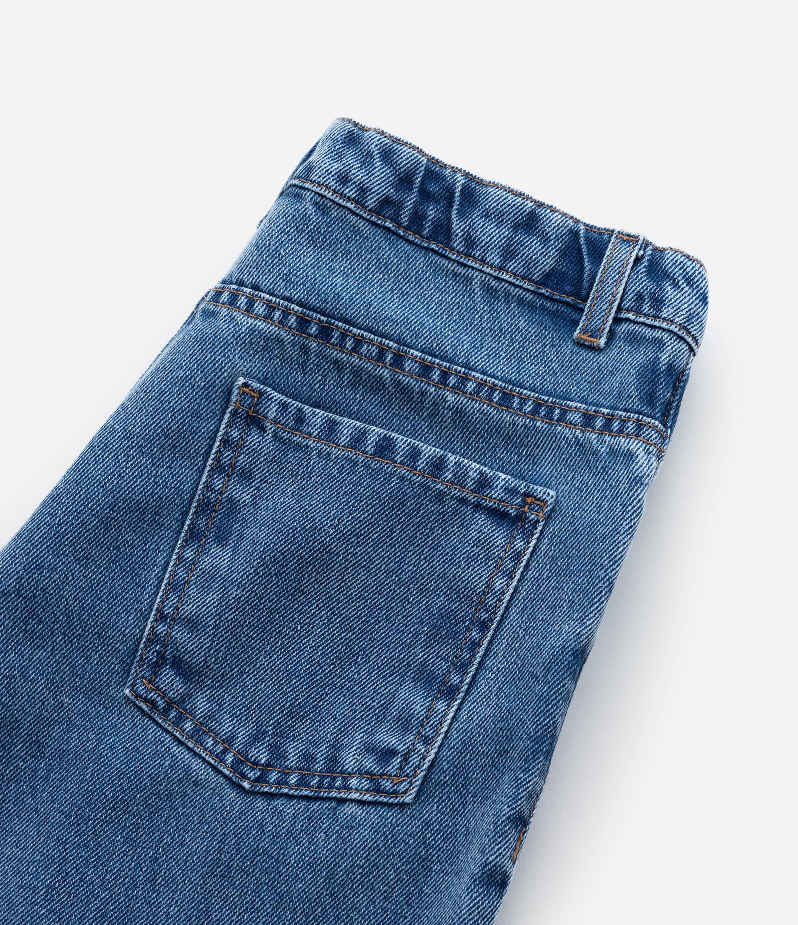 Calça Baggy Jeans Infantil - Tam 7 a 14 anos Azul 6